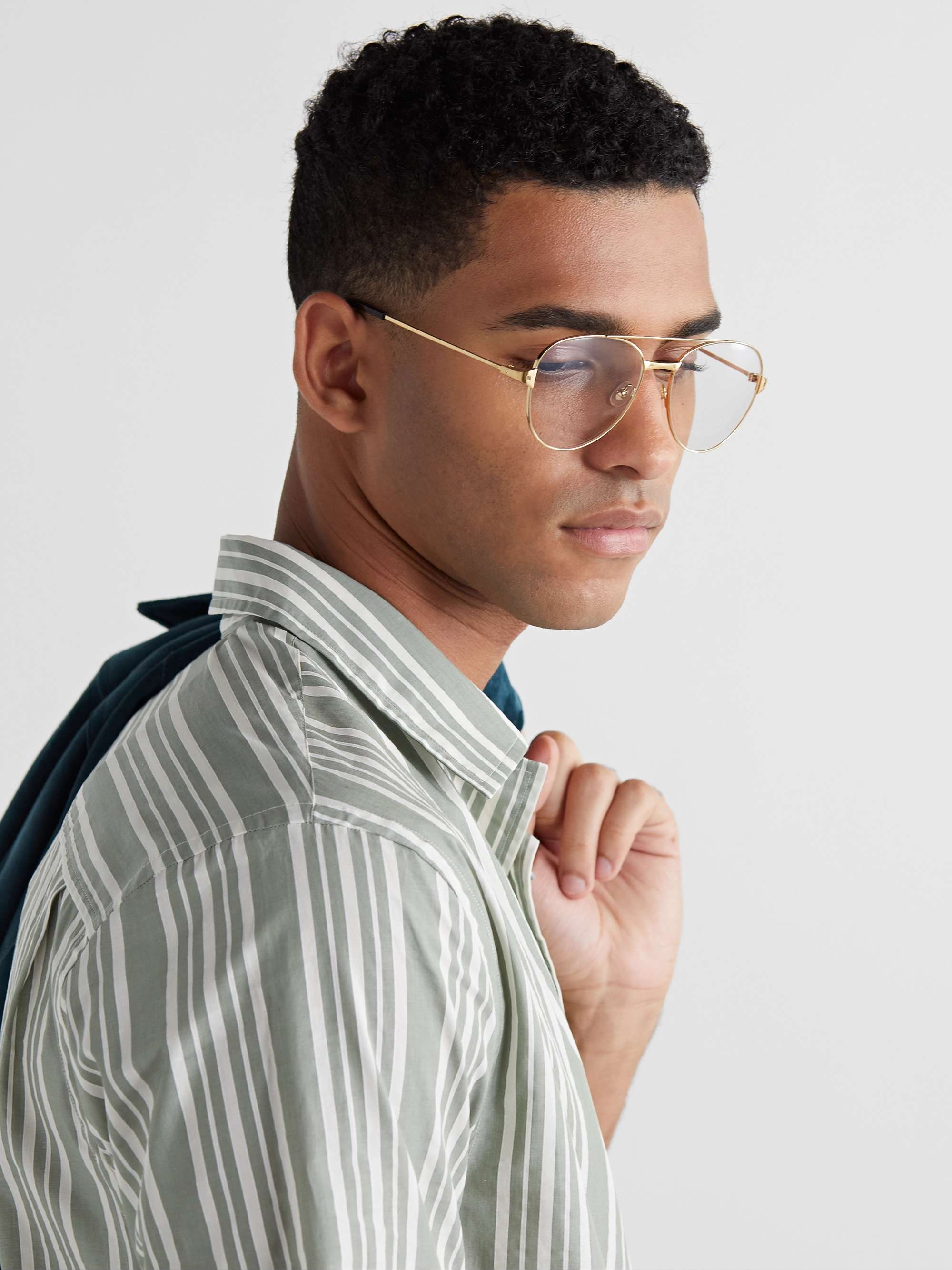 CARTIER EYEWEAR Aviator-Style Gold-Tone Optical Glasses