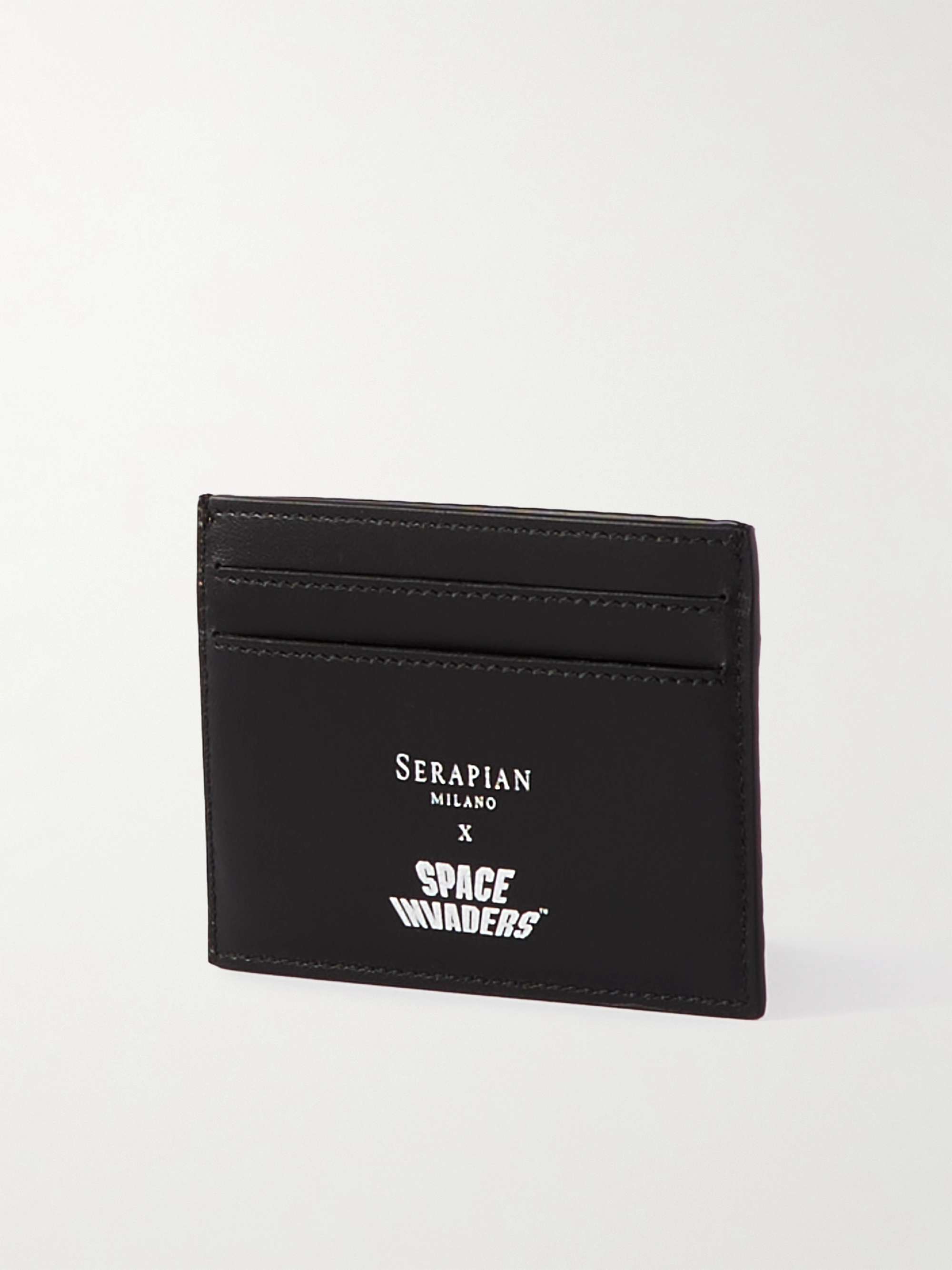 SERAPIAN + Space Invaders Printed Stepan Coated-Canvas and Leather Cardholder