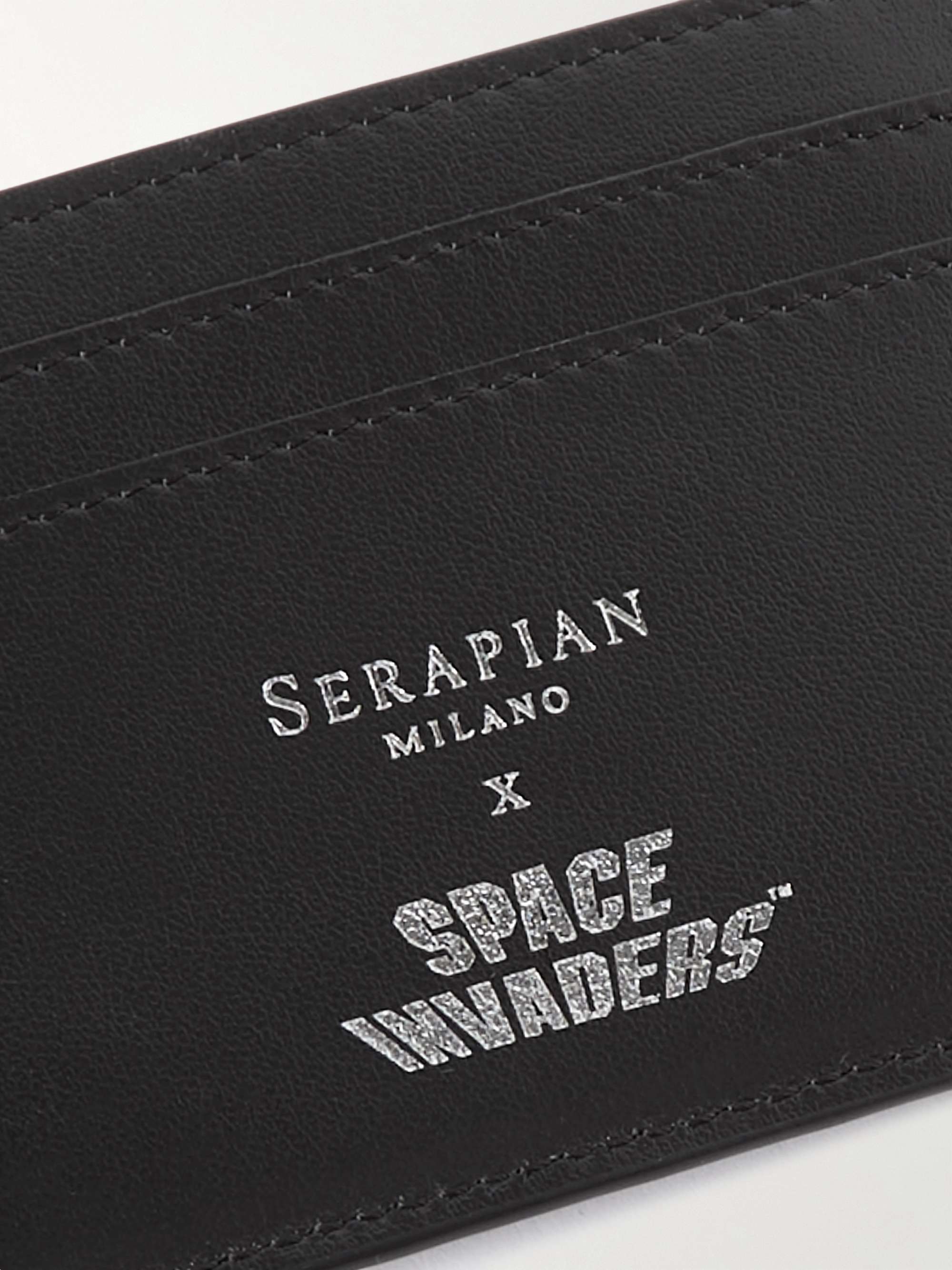 SERAPIAN + Space Invaders Printed Stepan Coated-Canvas and Leather Cardholder