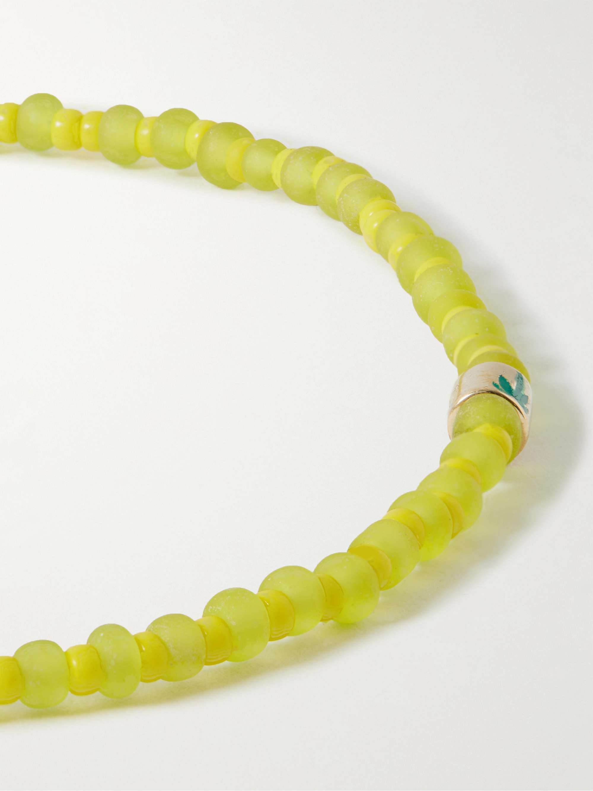 LUIS MORAIS 14-Karat Gold, Bead and Enamel Bracelet