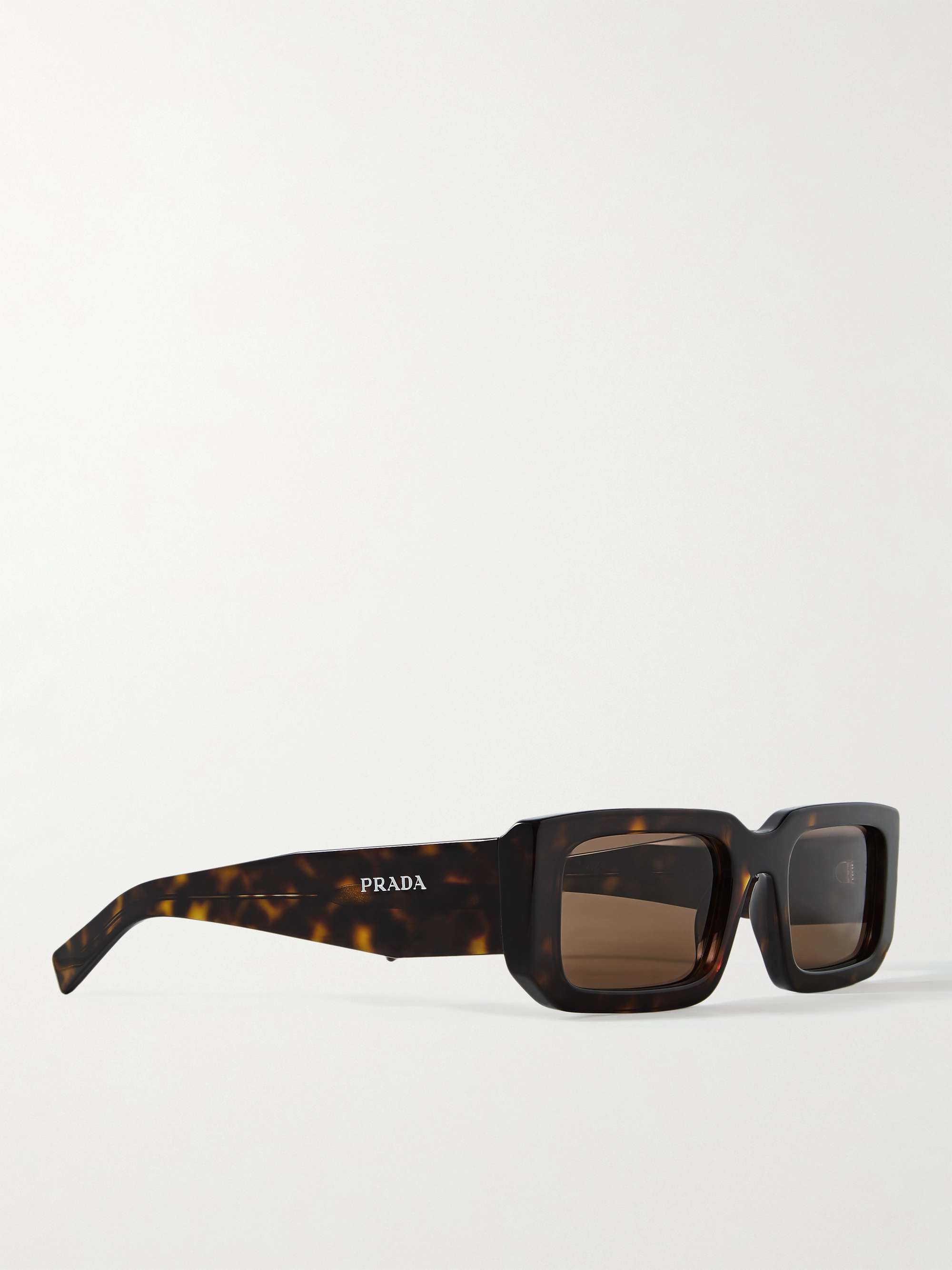 PRADA EYEWEAR Rectangle-Frame Tortoiseshell Acetate Sunglasses
