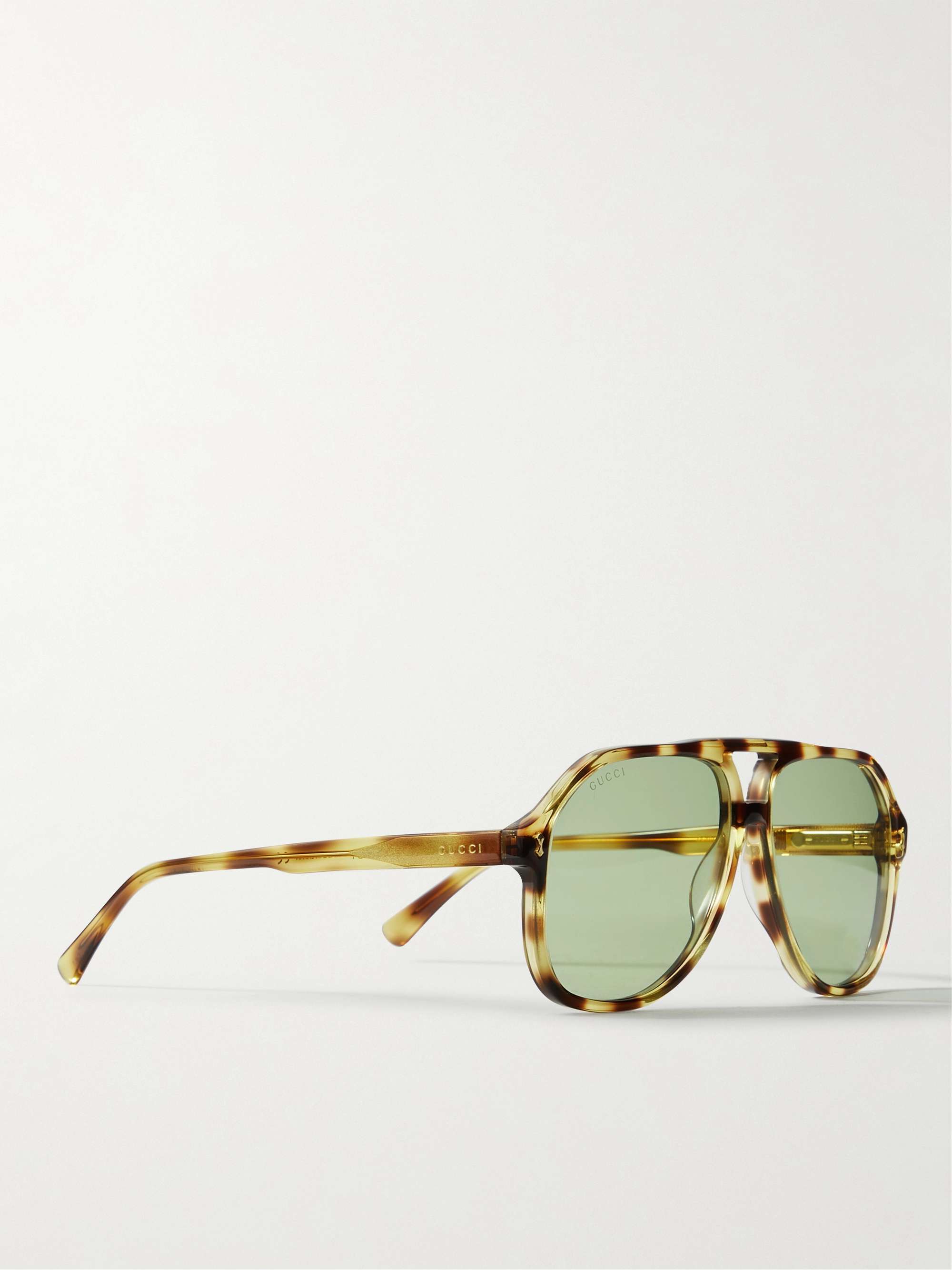 GUCCI EYEWEAR Aviator-Style Tortoiseshell Acetate Sunglasses