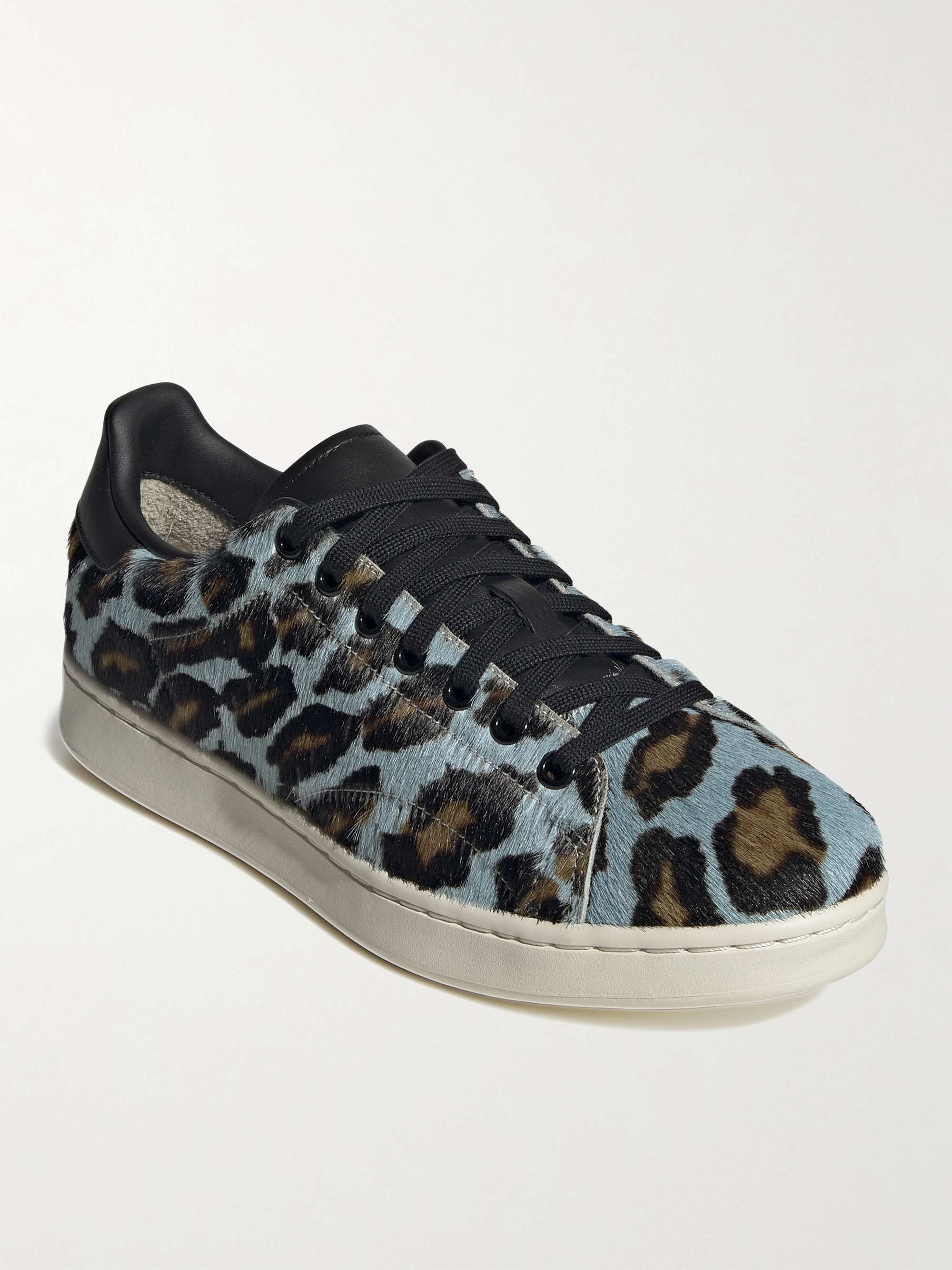 ADIDAS ORIGINALS Stan H Leather-Trimmed Leopard-Print Calf Hair Sneakers | MR PORTER