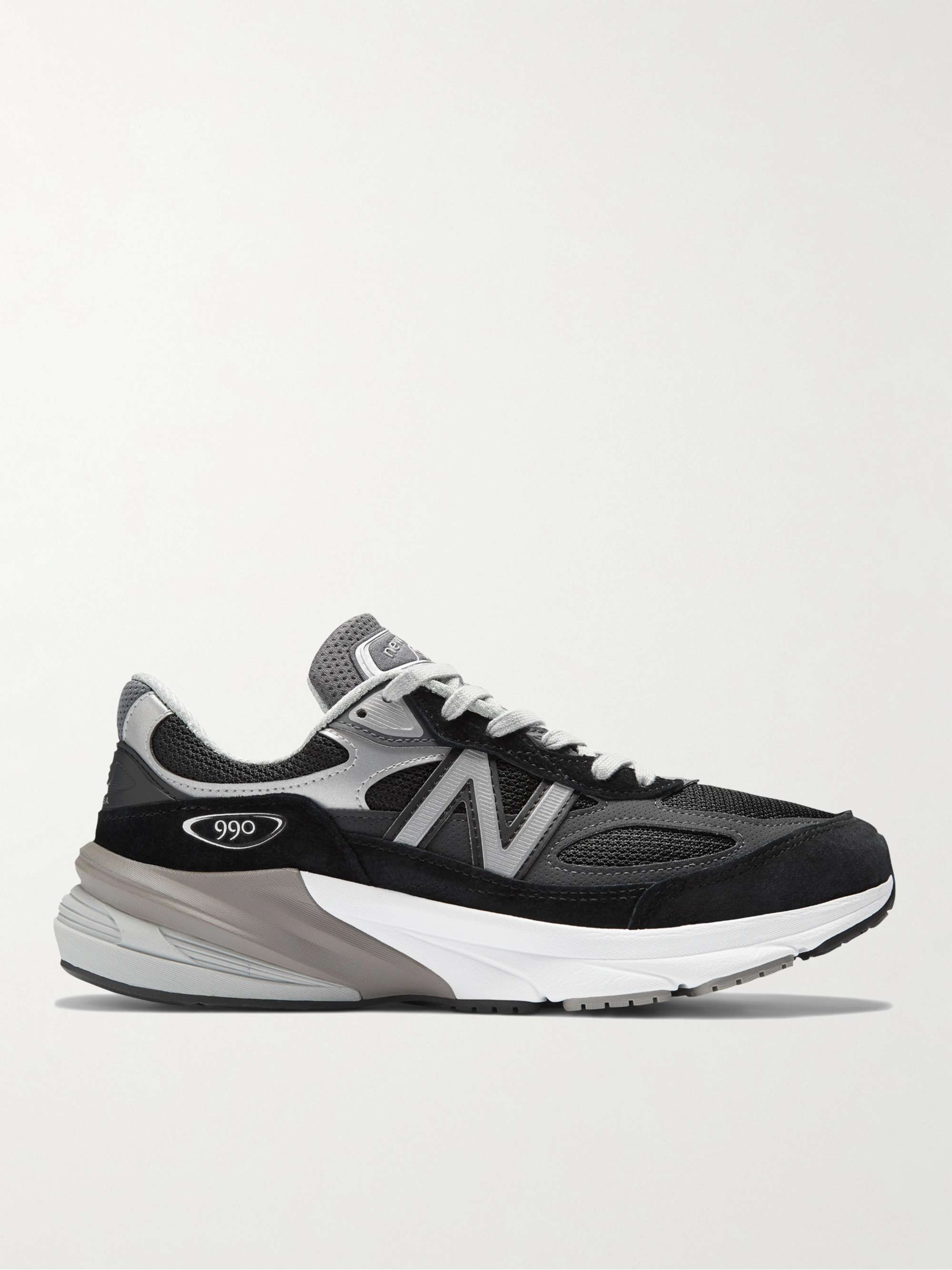 NEW BALANCE 990v6 Leather-Trimmed Suede and Mesh Sneakers for Men | MR ...