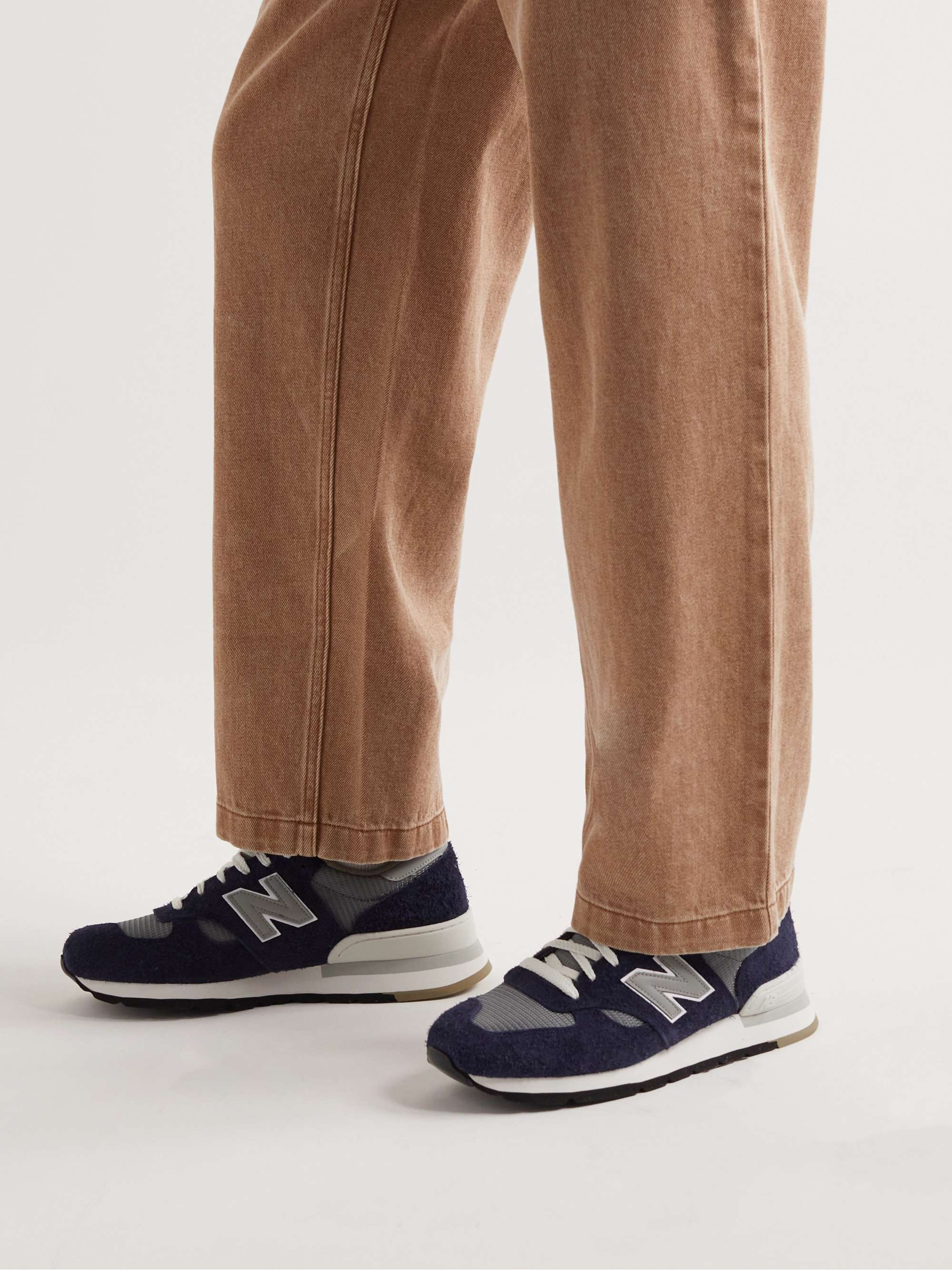 NEW BALANCE + Carhartt WIP 990v1 Leather-Trimmed Suede and Mesh Sneakers