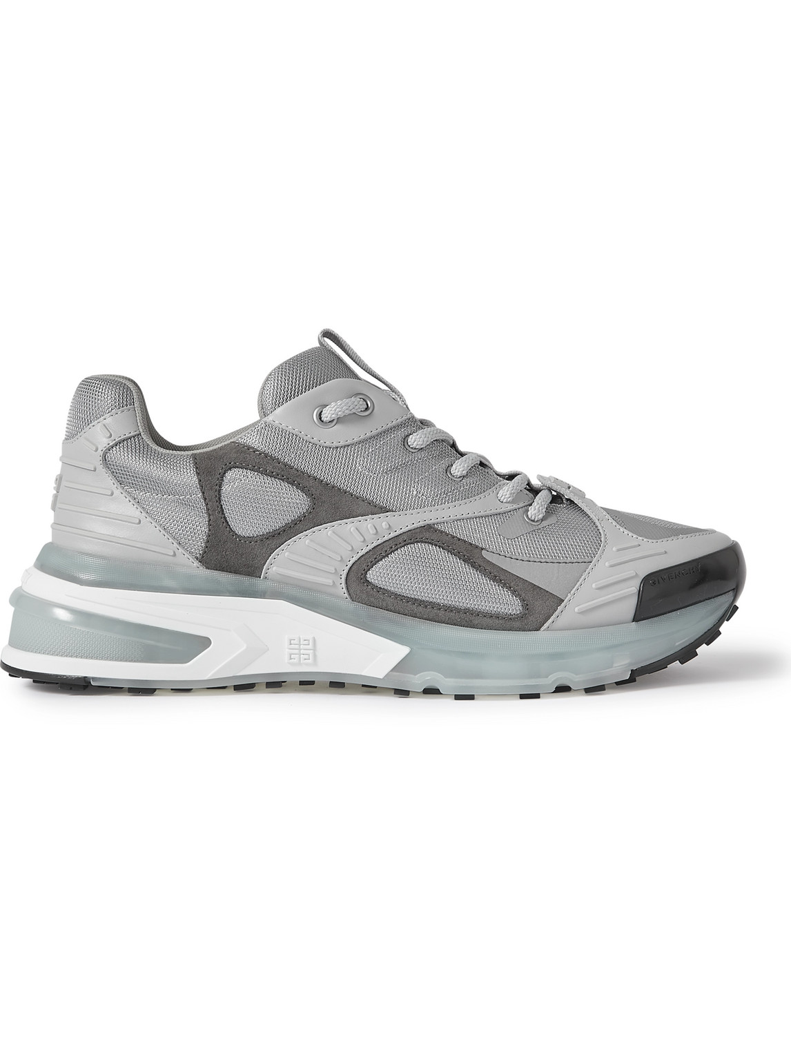 Givenchy Giv 1 Tr Suede And Rubber-trimmed Mesh Sneakers In Gray
