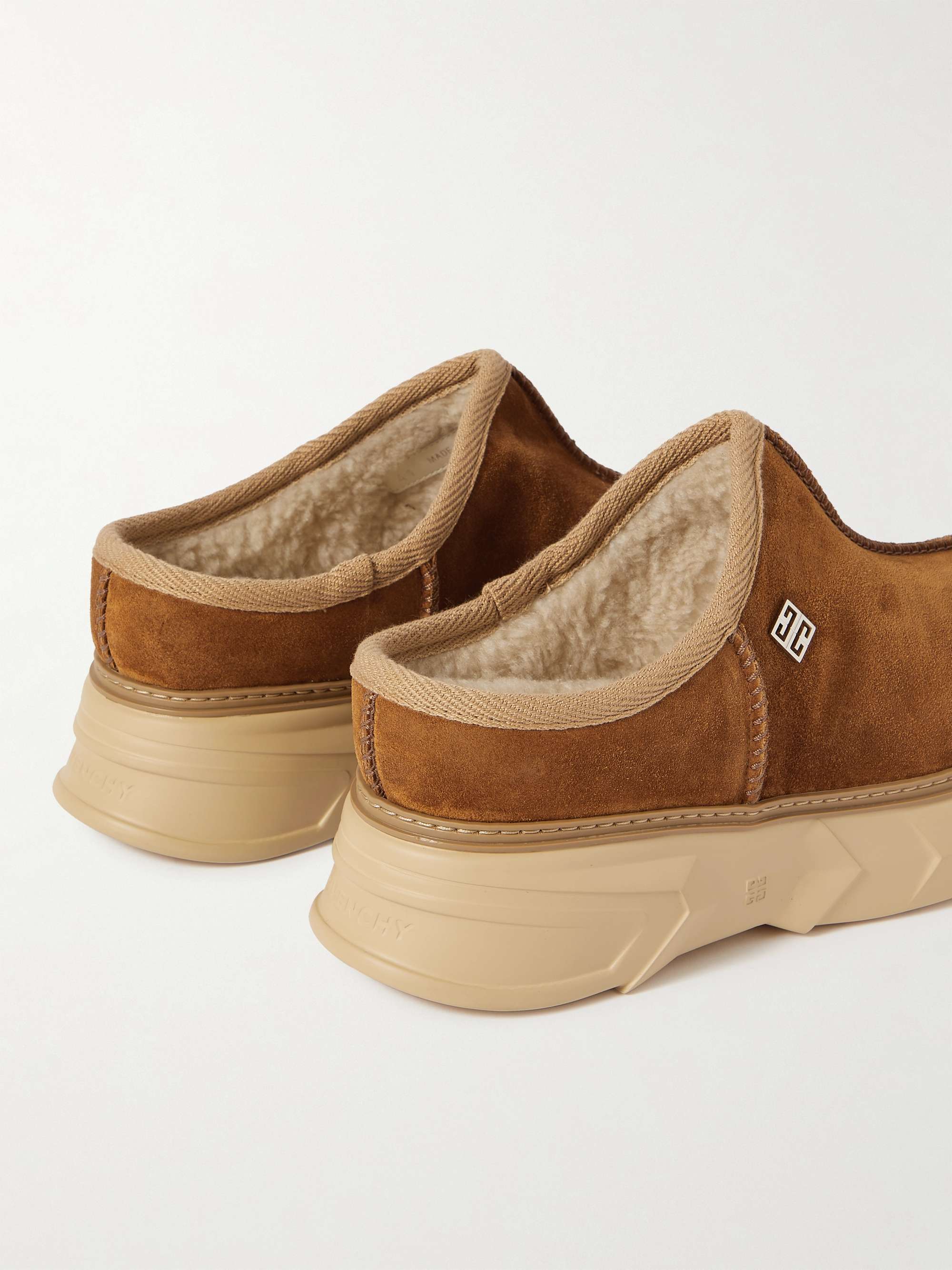 GIVENCHY Winter Mallow Faux Shearling-Lined Suede Mules