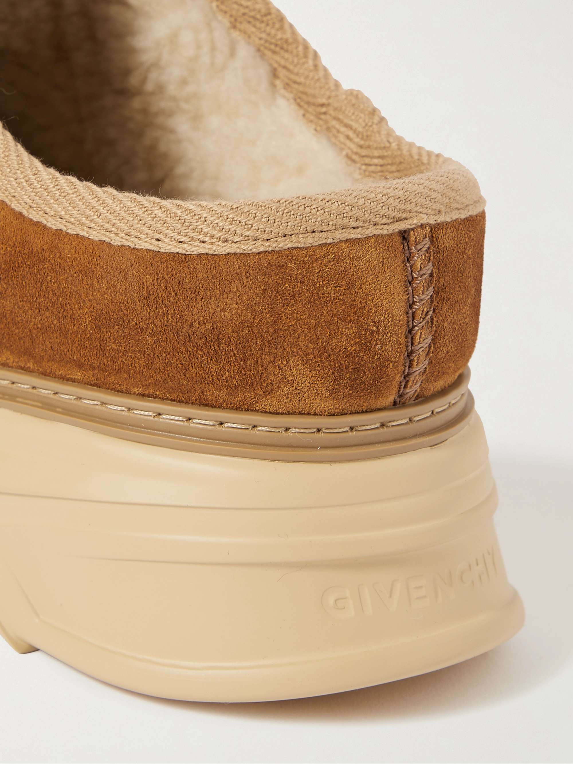 GIVENCHY Winter Mallow Faux Shearling-Lined Suede Mules