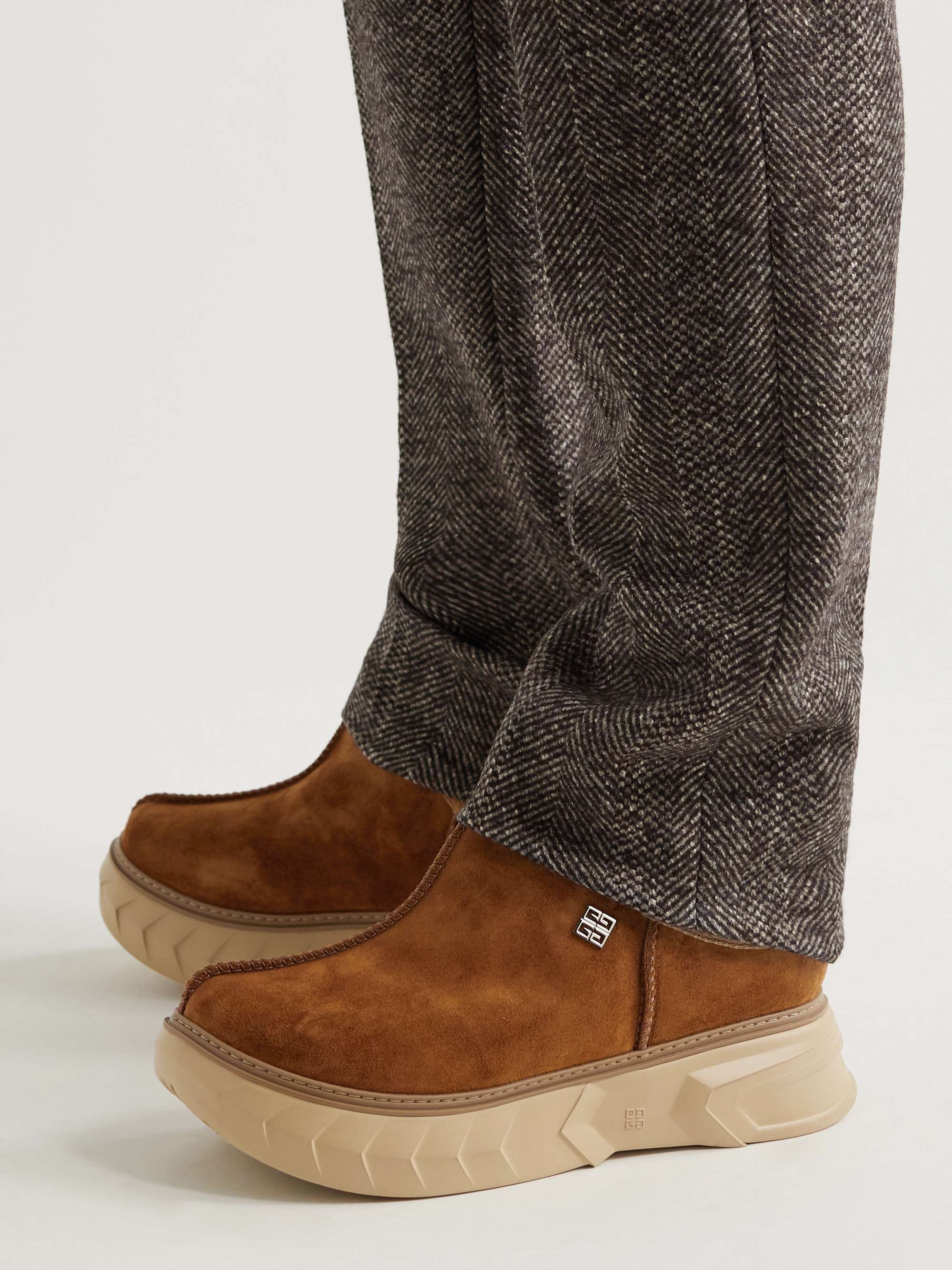 GIVENCHY Winter Mallow Faux Shearling-Lined Suede Mules