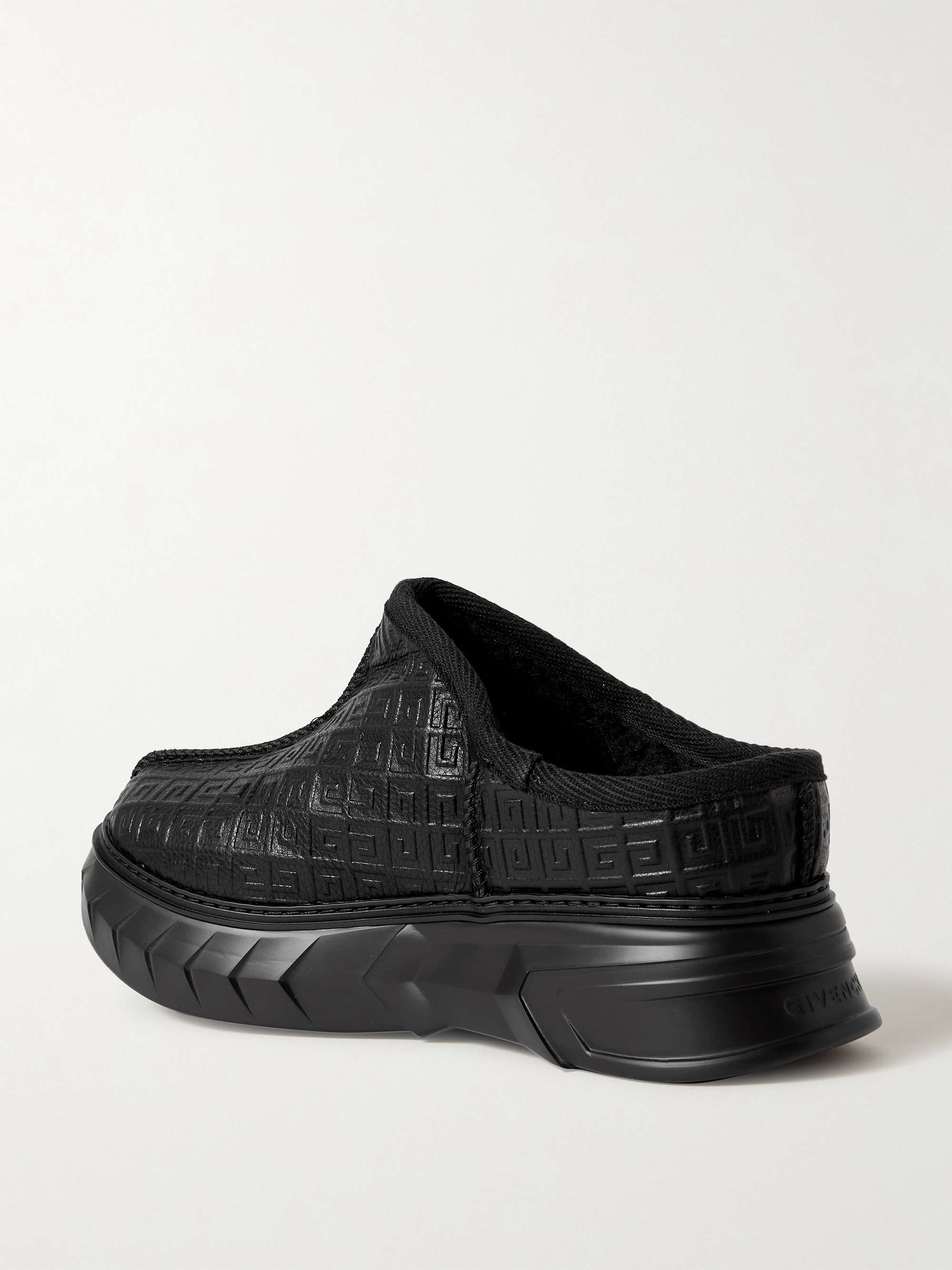 GIVENCHY Winter Mallow Logo-Embossed Faux Shearling-Lined Leather Mules