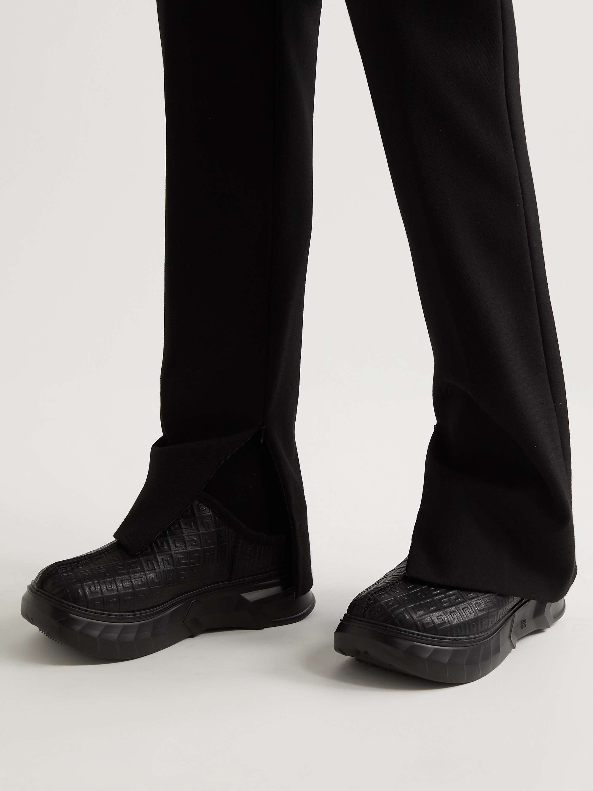 GIVENCHY Winter Mallow Logo-Embossed Faux Shearling-Lined Leather Mules
