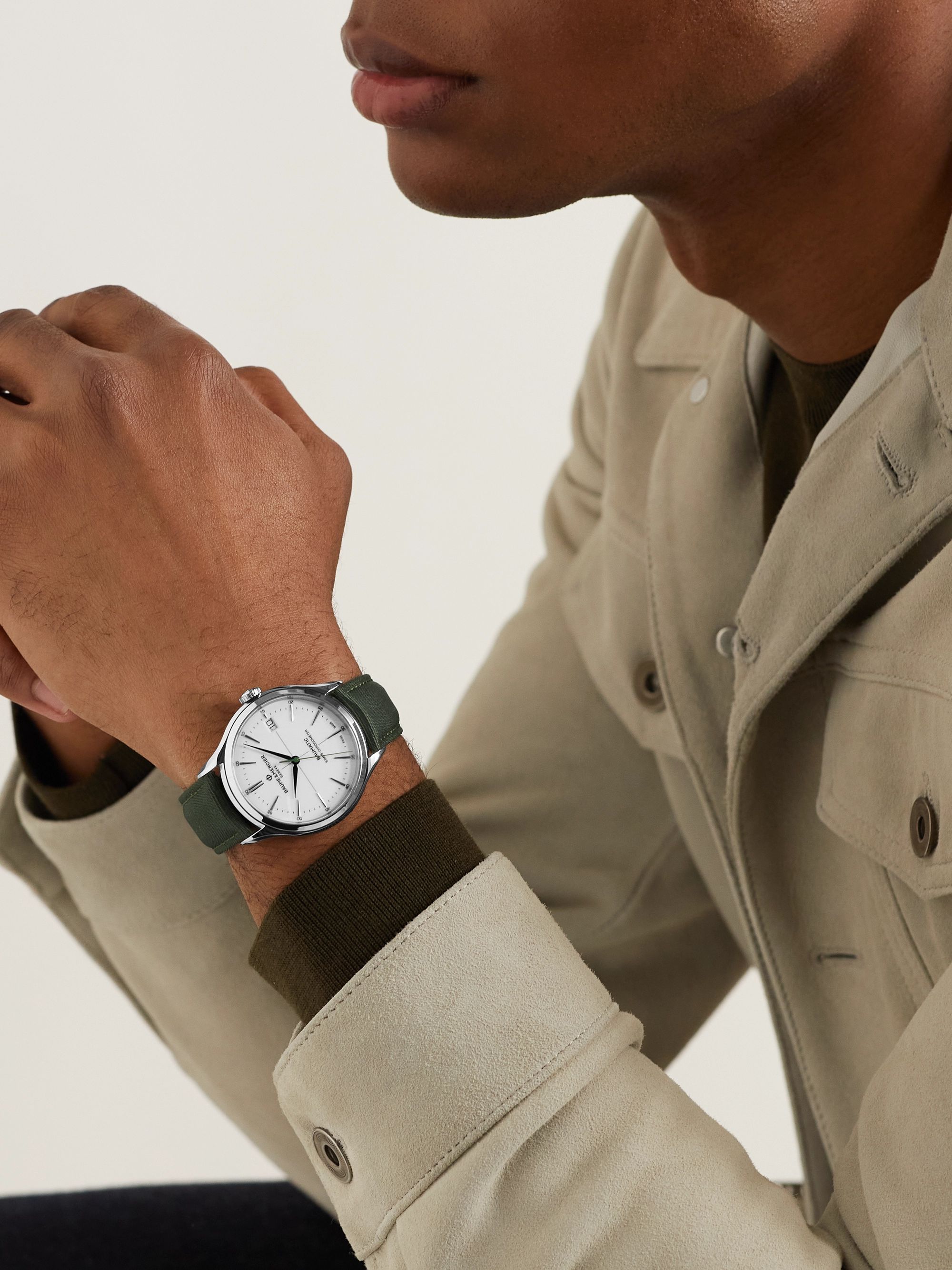 BAUME & MERCIER + MR PORTER 10th Birthday Edition Clifton Baumatic Automatic Chronometer 40mm Steel and Canvas Watch, Ref. No. M0A10664