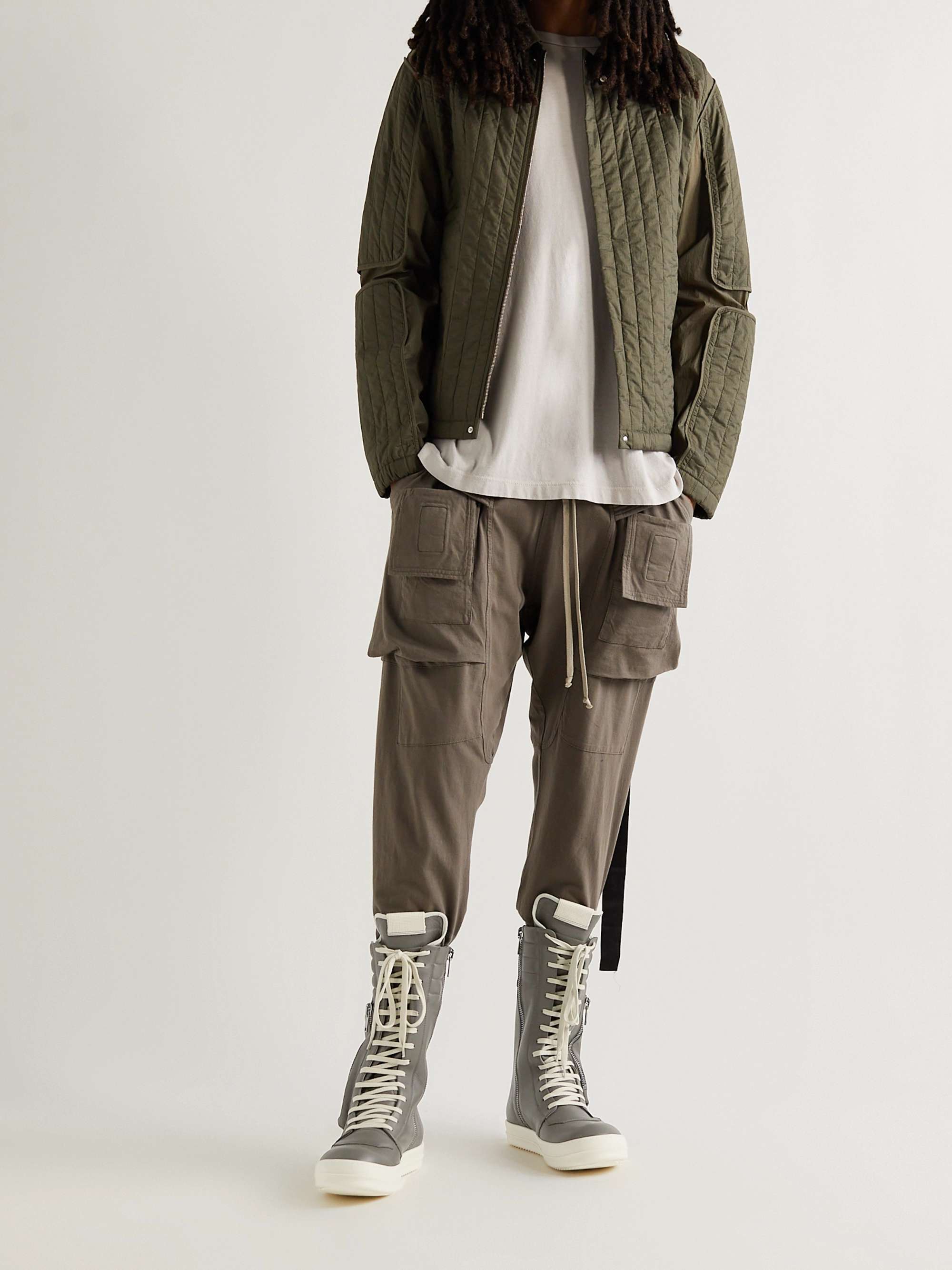 RICK OWENS Leather Knee-High Sneakers for Men | MR PORTER