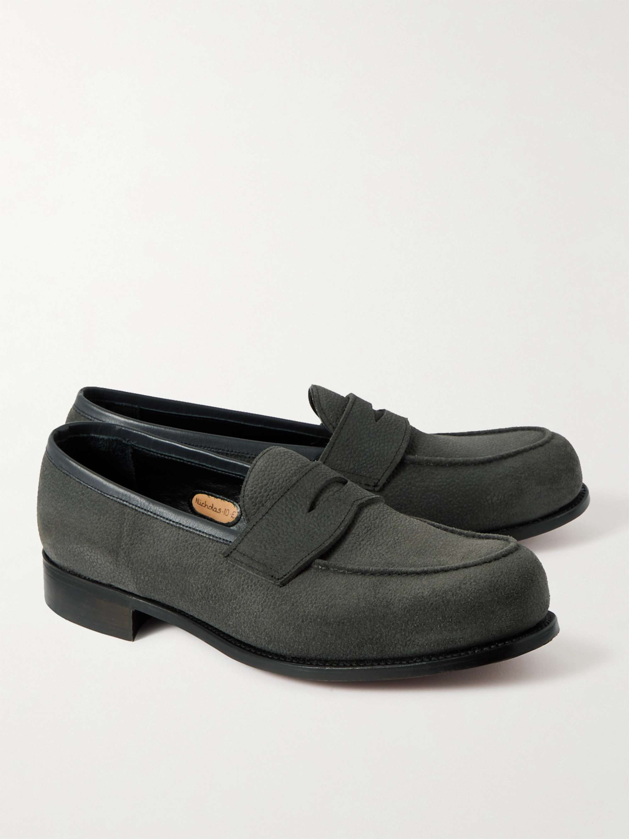 GEORGE CLEVERLEY Nicholas Pebble-Grain Nubuck Loafers