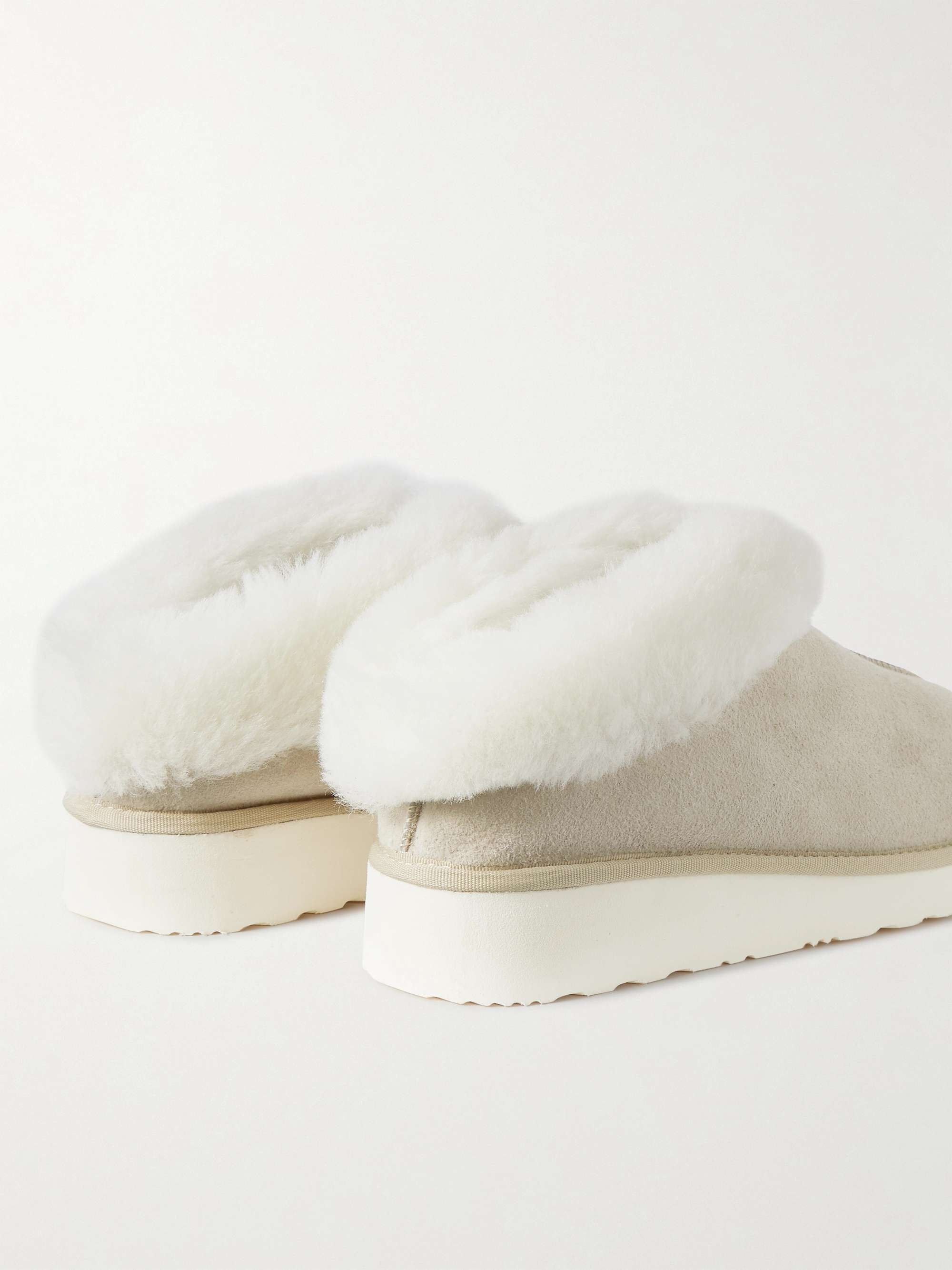 GRENSON Wyeth Shearling-Lined Suede Slippers