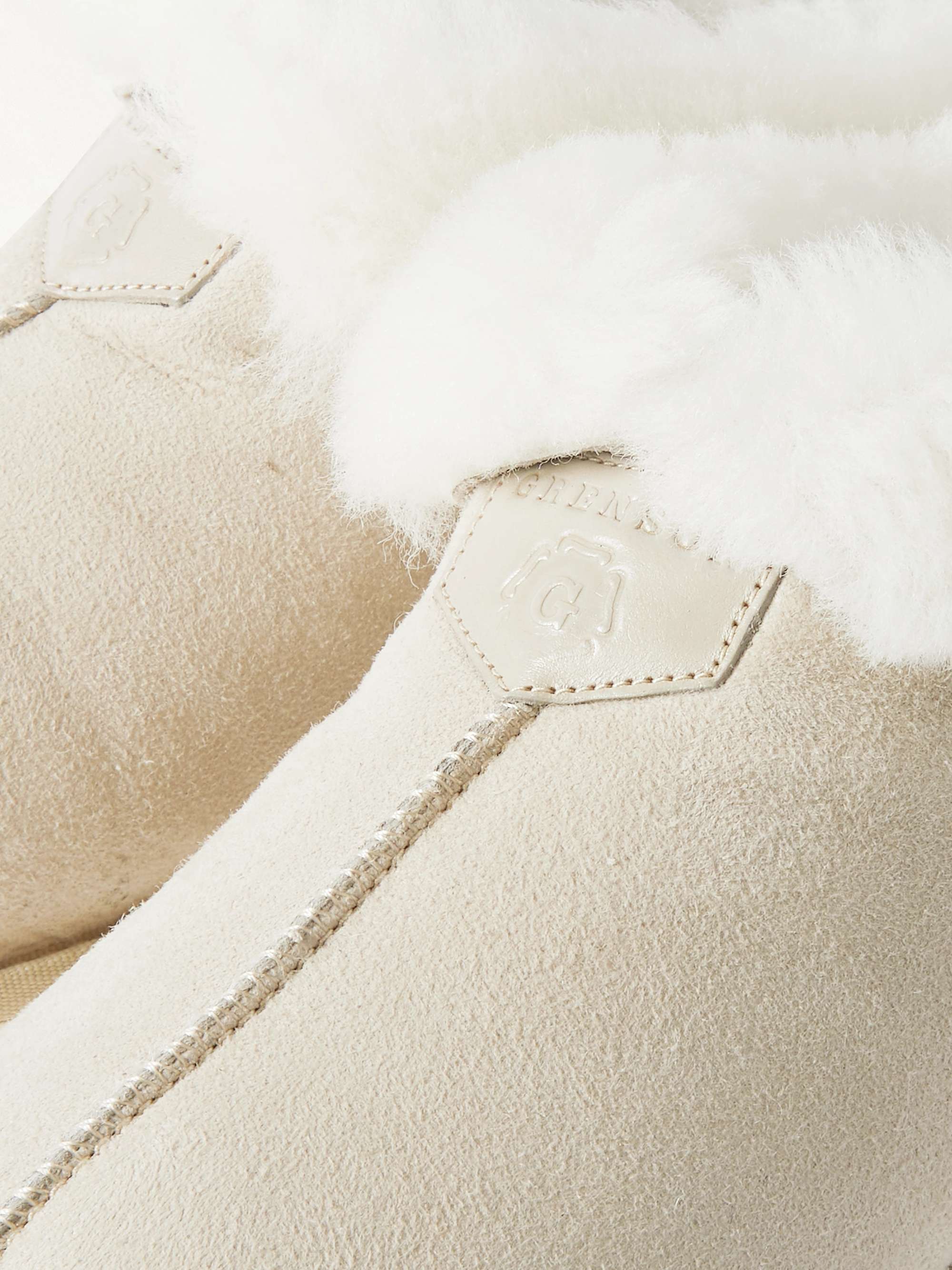 GRENSON Wyeth Shearling-Lined Suede Slippers