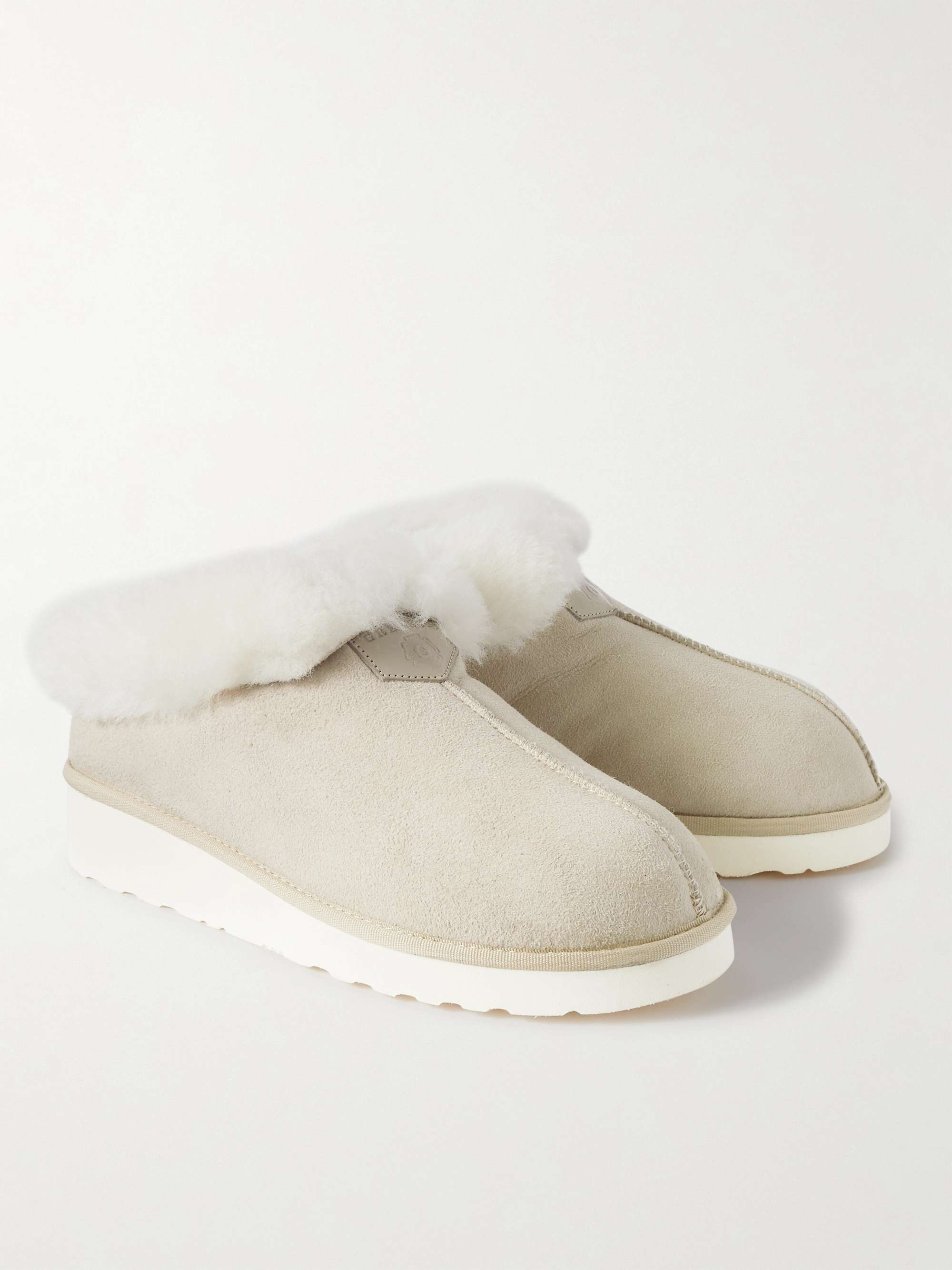 GRENSON Wyeth Shearling-Lined Suede Slippers