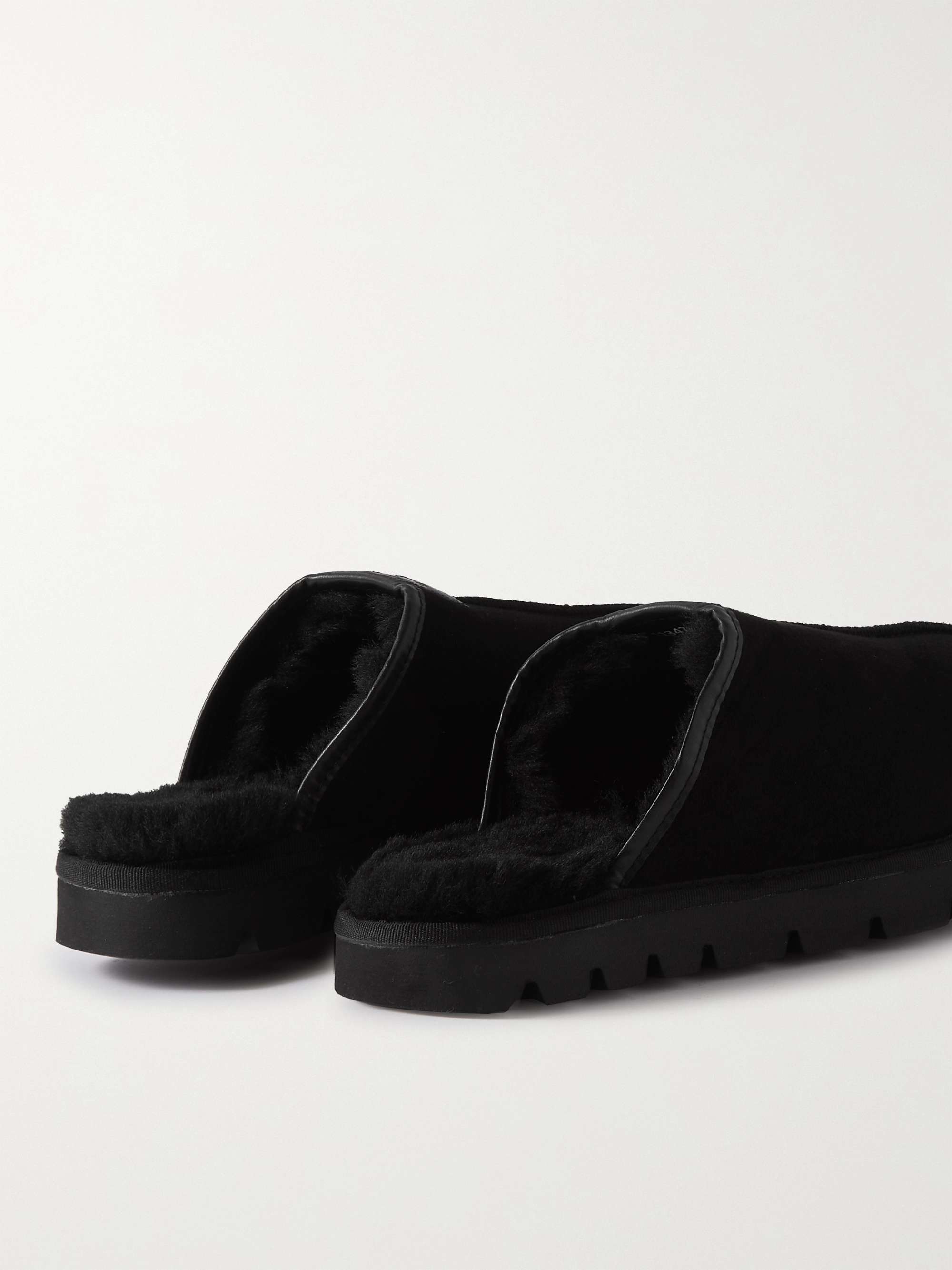GRENSON Wainwright Shearling-Lined Suede Slippers
