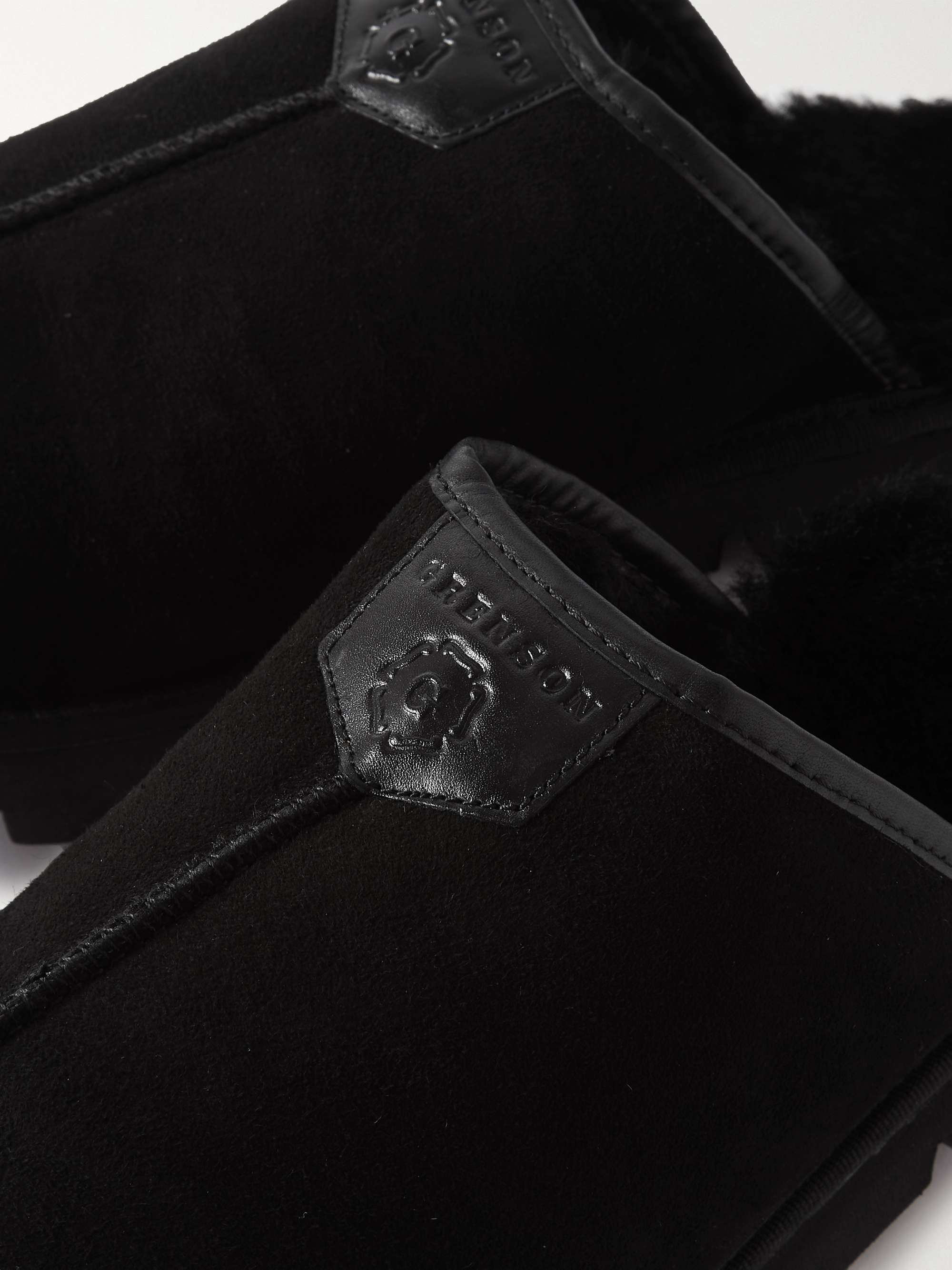 GRENSON Wainwright Shearling-Lined Suede Slippers