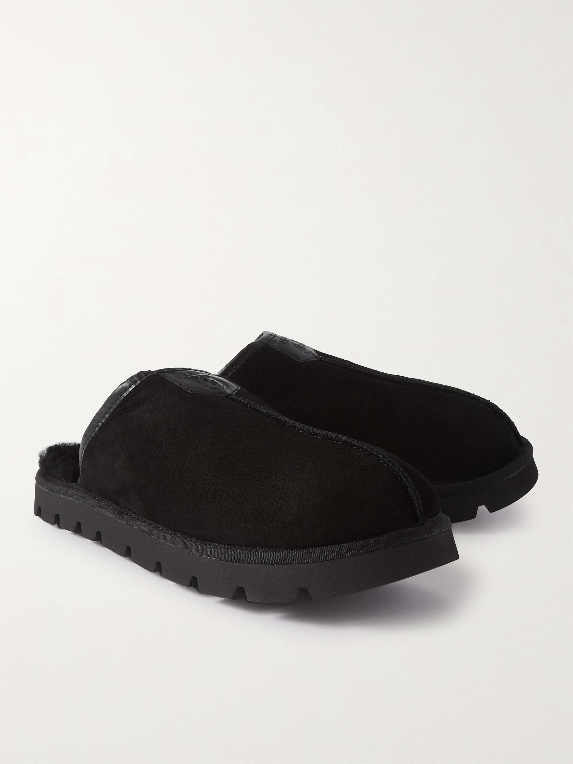 GRENSON Wainwright Shearling-Lined Suede Slippers