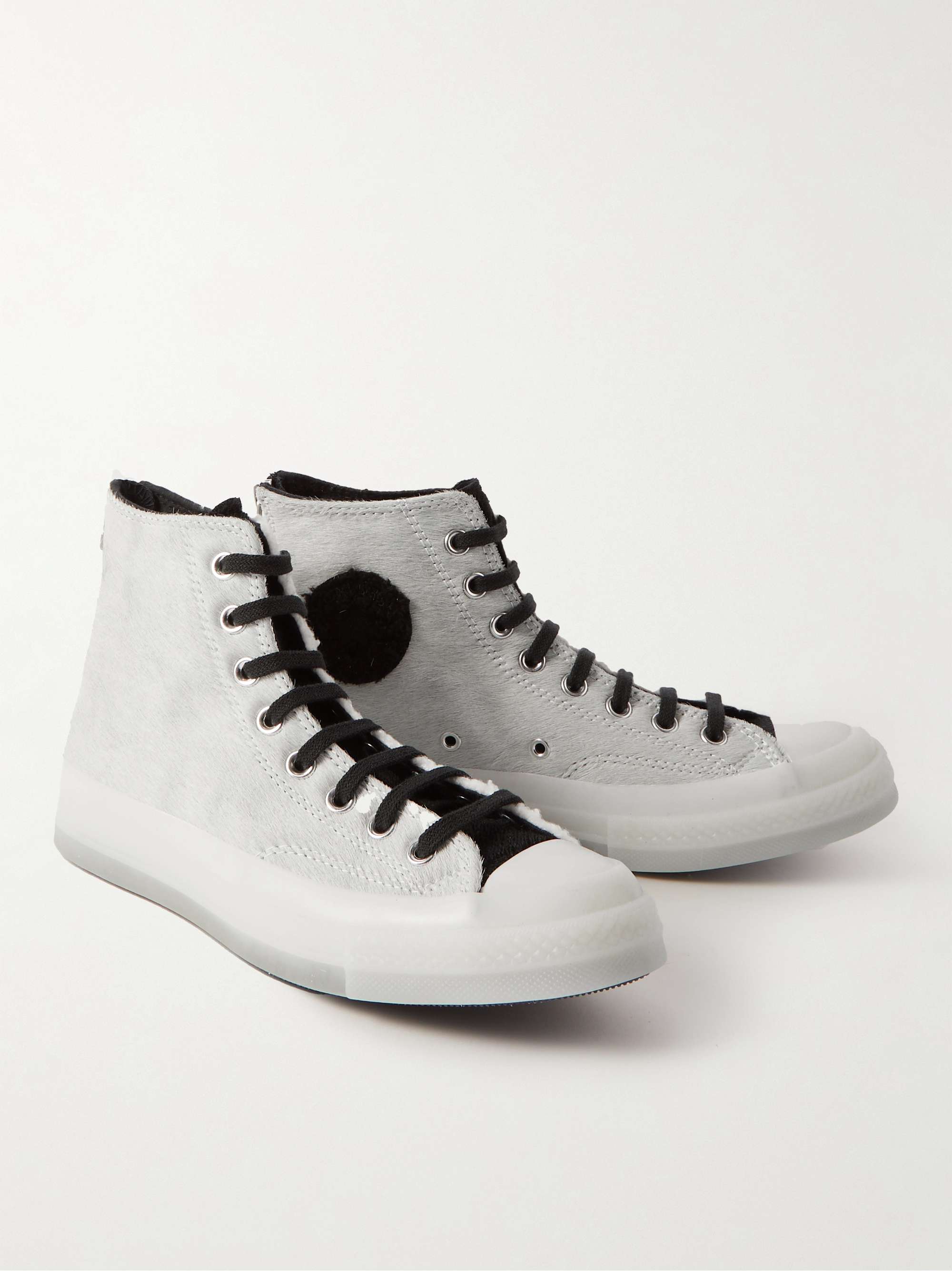 White + Clot Chuck 70 Faux Shearling and Calf Hair High-Top Sneakers |  CONVERSE | MR PORTER