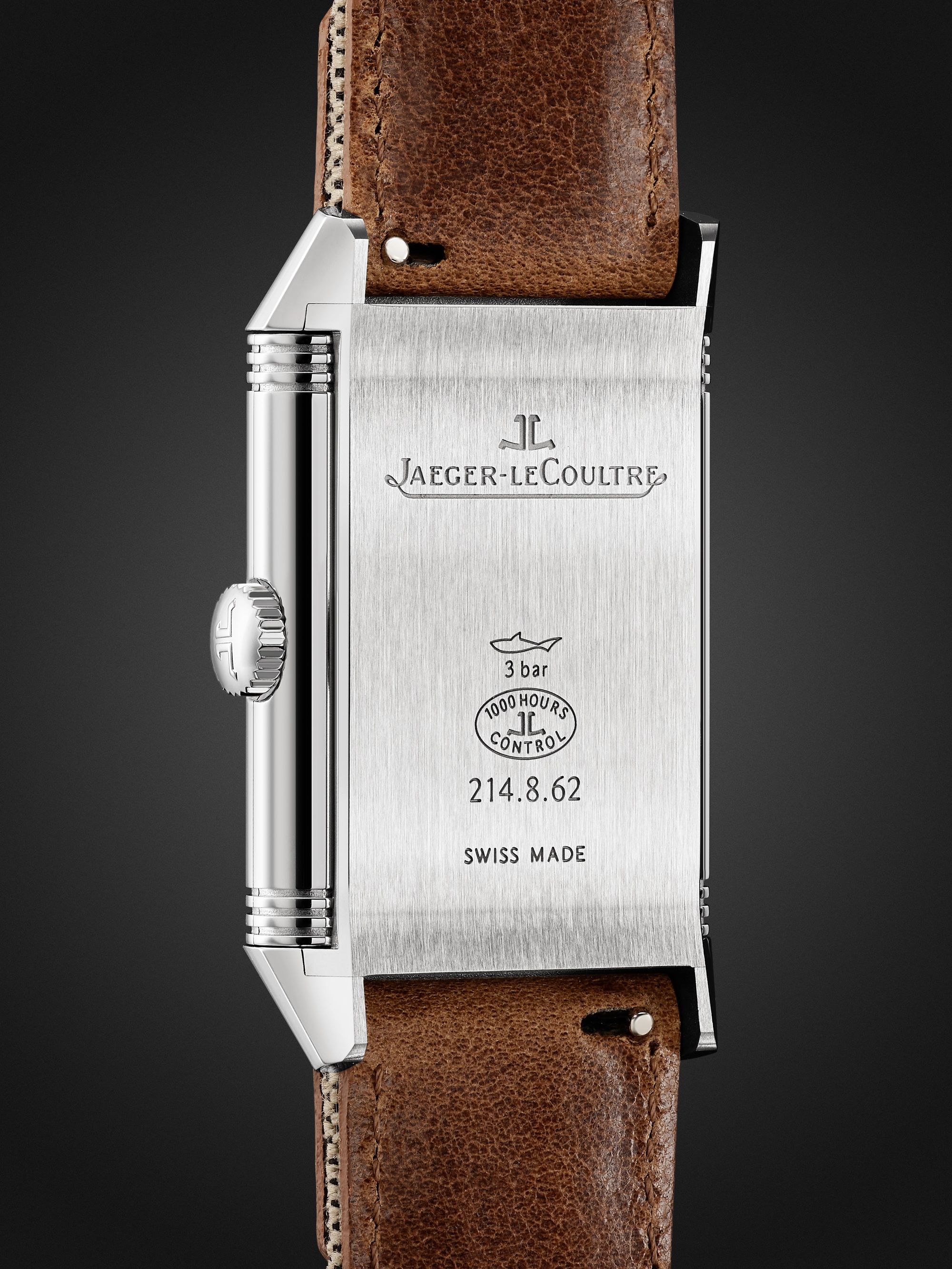 JAEGER-LECOULTRE + MR PORTER Reverso Classic London Limited Edition Hand-Wound Stainless Steel, Canvas and Casa Fagliano Leather Watch, Ref. No. JLQ385852L