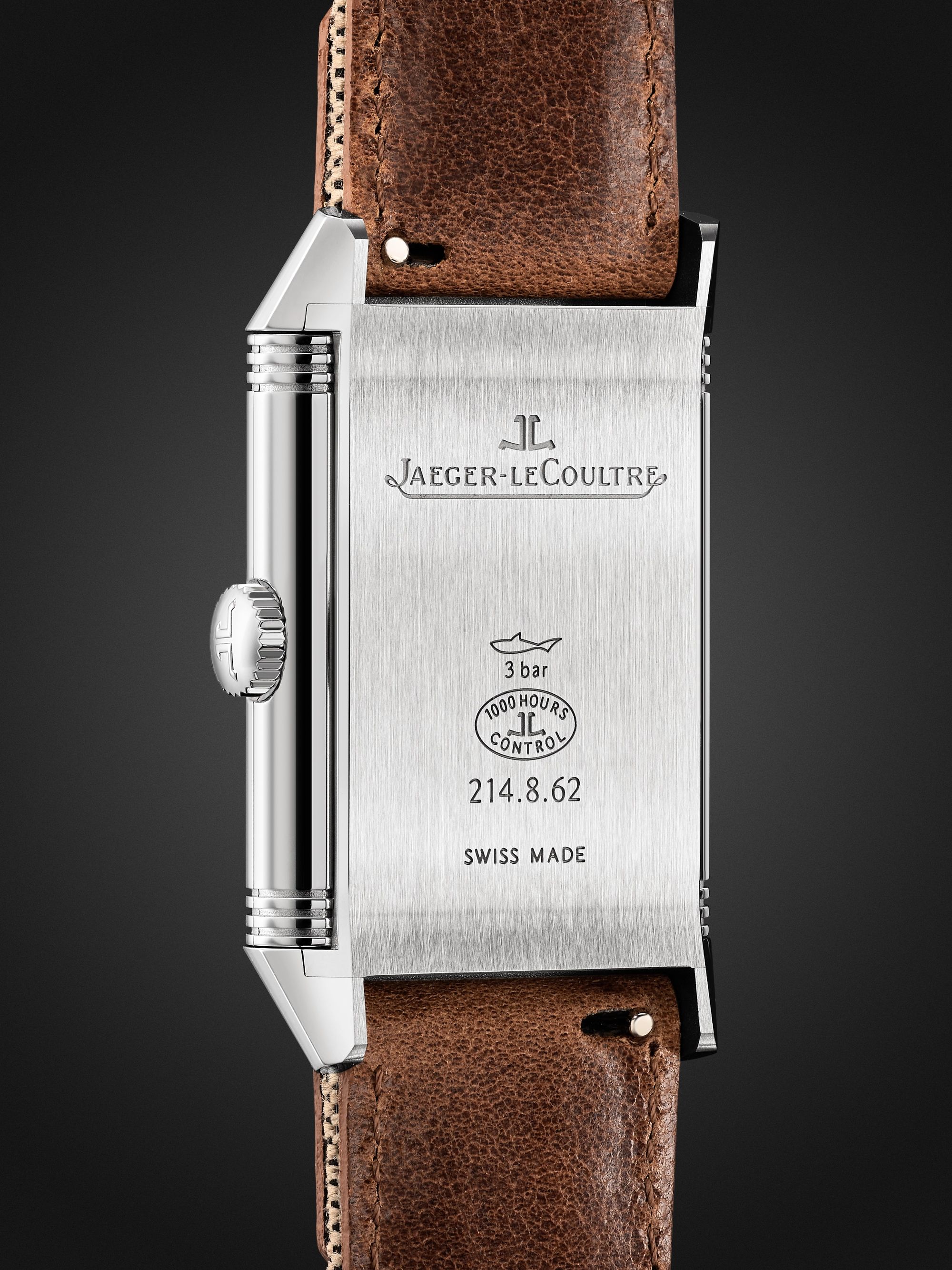 JAEGER-LECOULTRE + MR PORTER Reverso Classic Milan Limited Edition Hand-Wound Stainless Steel, Canvas and Casa Fagliano Leather Watch, Ref. No. JLQ385852M