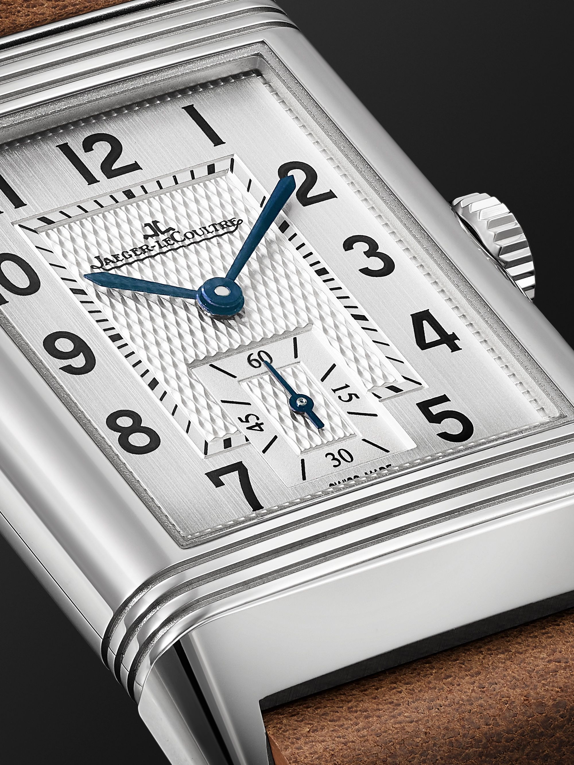 JAEGER-LECOULTRE + MR PORTER Reverso Classic Milan Limited Edition Hand-Wound Stainless Steel, Canvas and Casa Fagliano Leather Watch, Ref. No. JLQ385852M