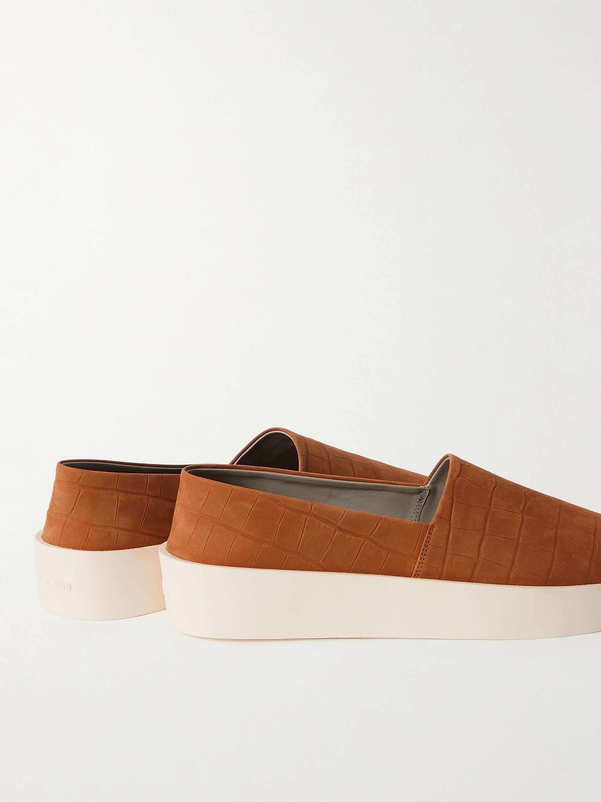FEAR OF GOD Croc-Effect Leather Espadrilles