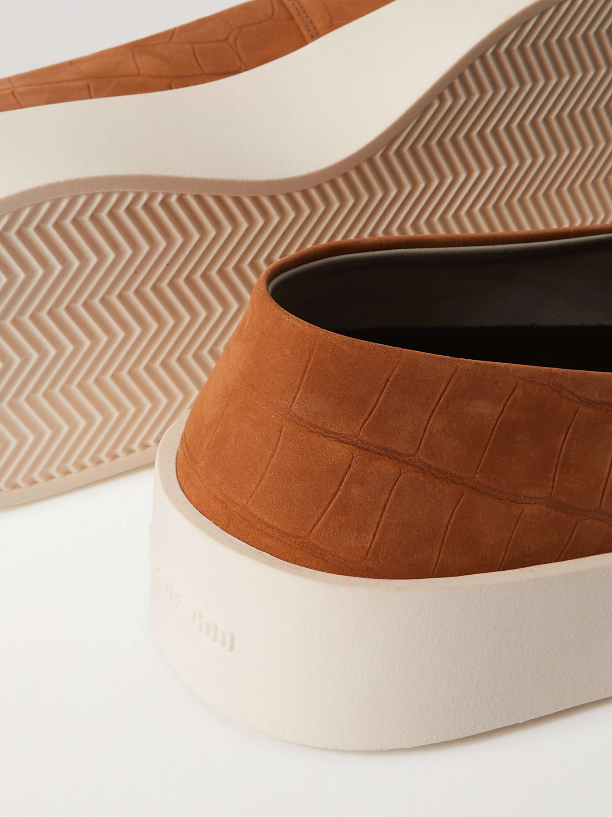 FEAR OF GOD Croc-Effect Leather Espadrilles
