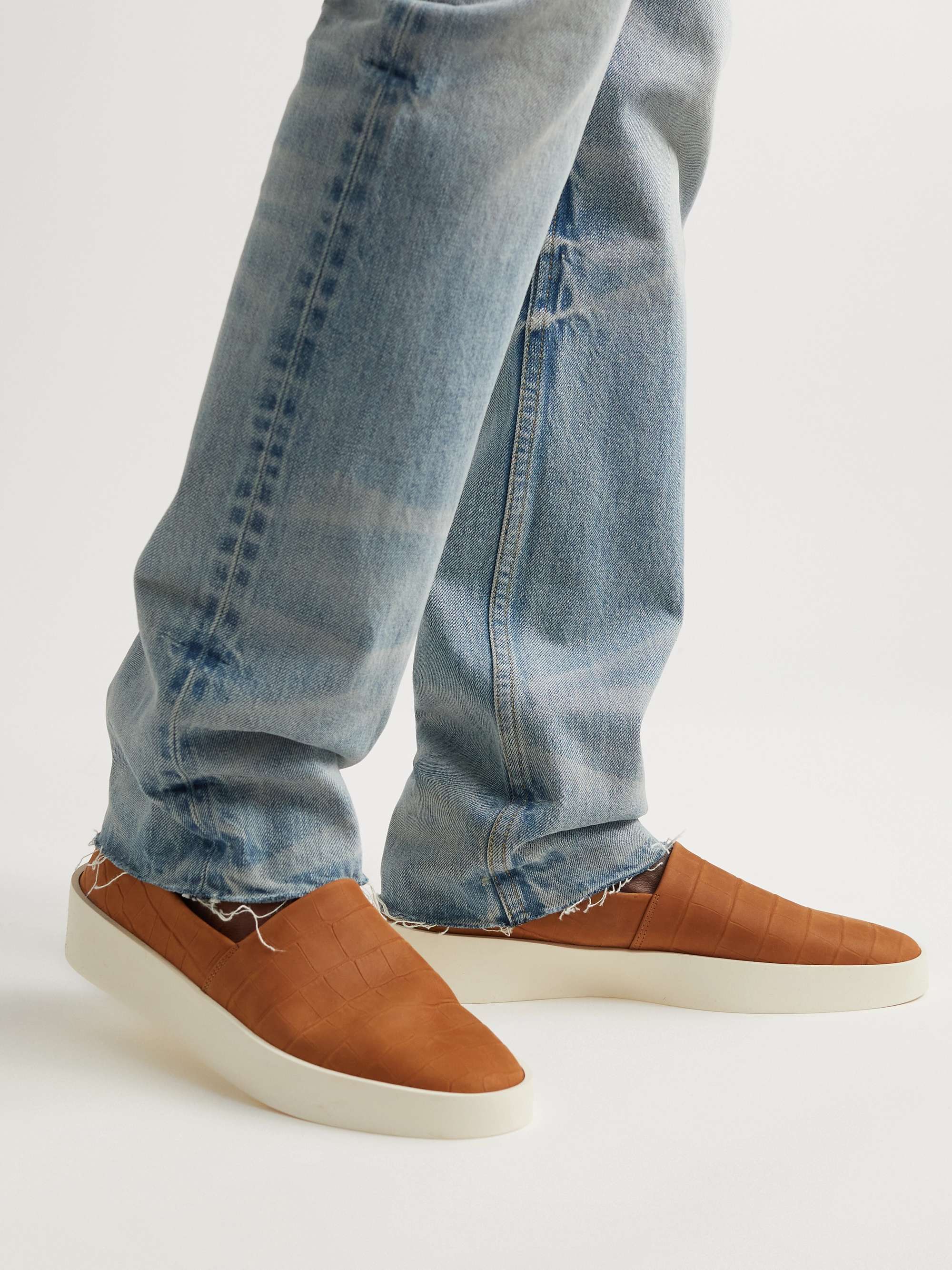 FEAR OF GOD Croc-Effect Leather Espadrilles