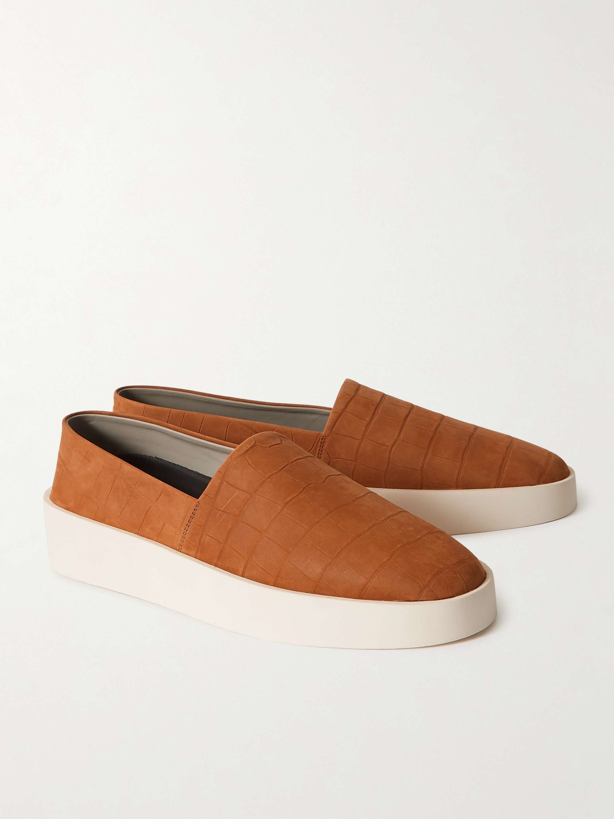 FEAR OF GOD Croc-Effect Leather Espadrilles
