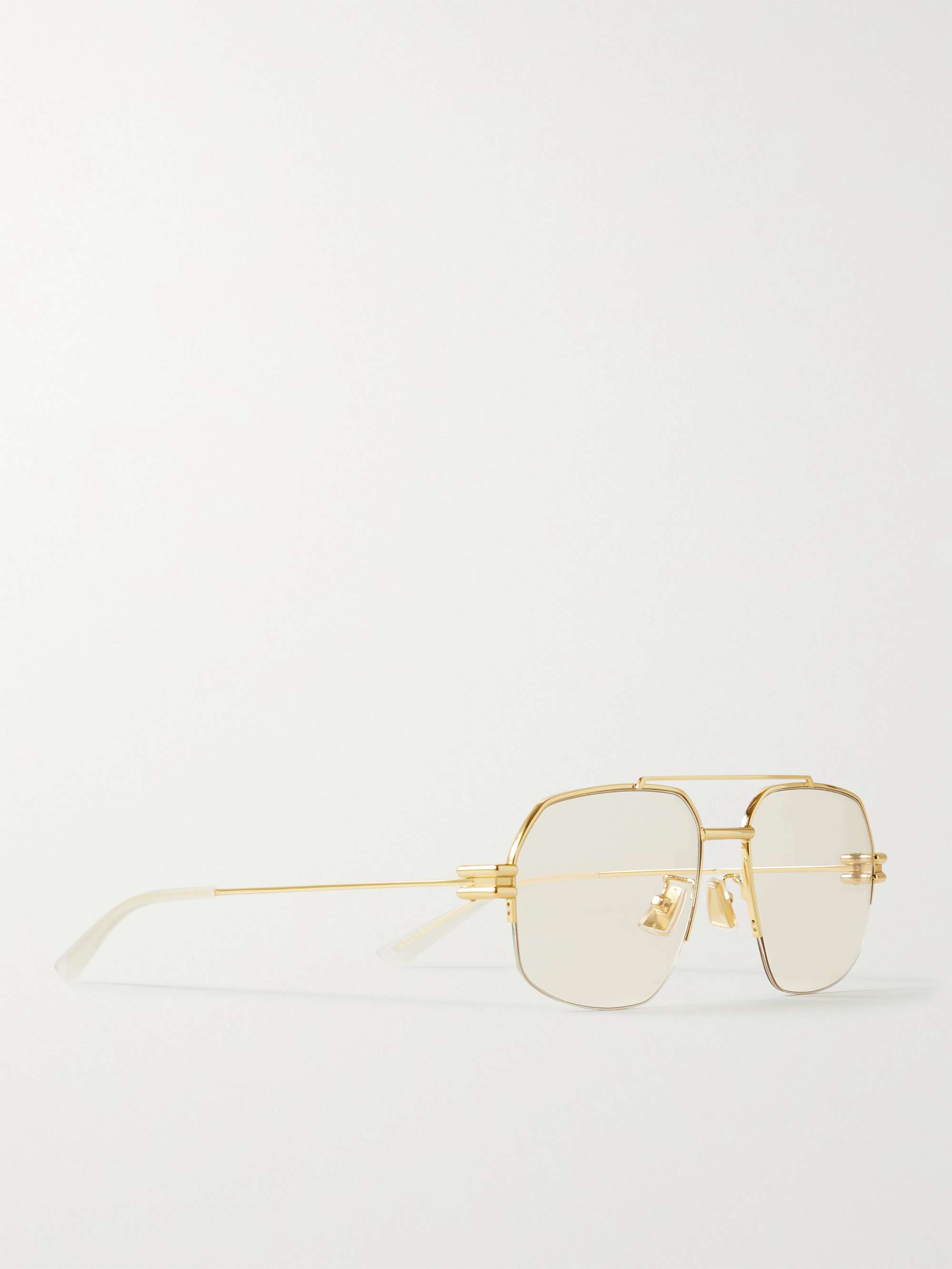 BOTTEGA VENETA EYEWEAR Aviator-Style Gold-Tone Sunglasses