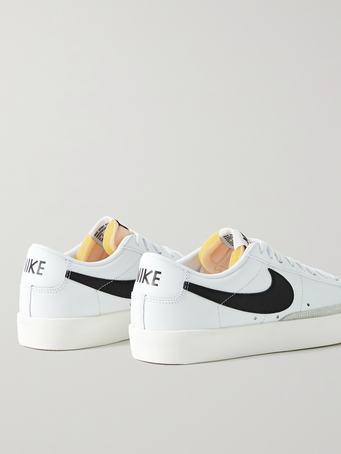 Shop Nike Blazer Low '77 Suede-trimmed Leather Sneakers In White