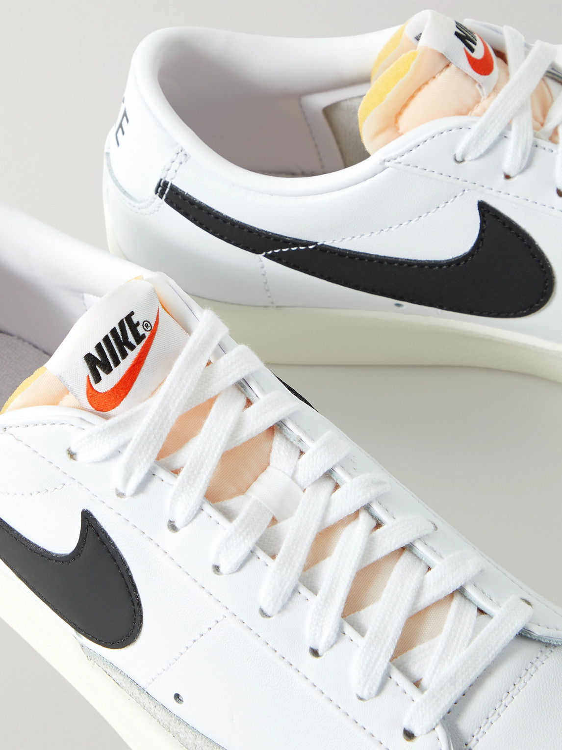 Shop Nike Blazer Low '77 Suede-trimmed Leather Sneakers In White