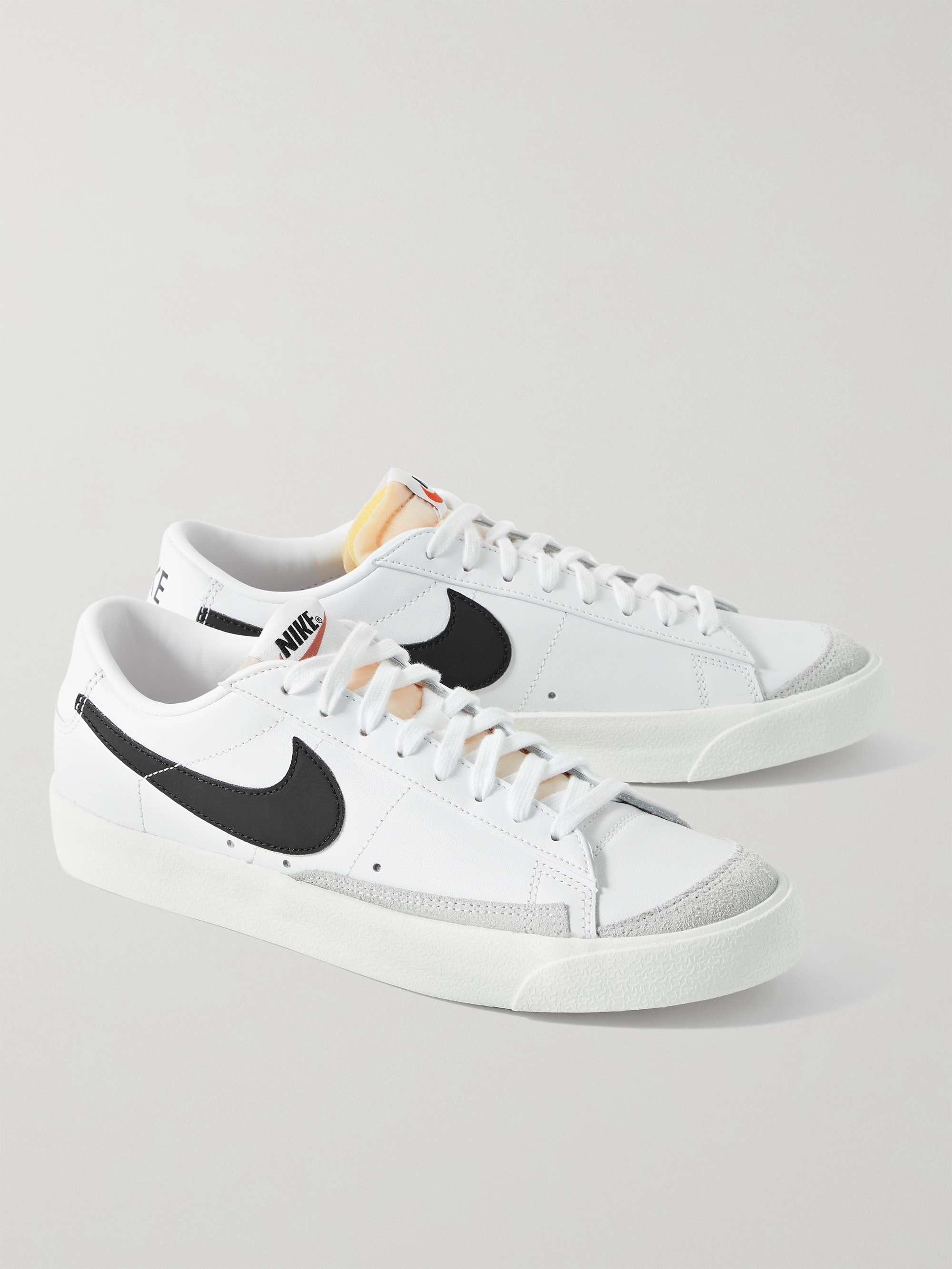 NIKE Blazer Low '77 Suede-Trimmed Leather Sneakers
