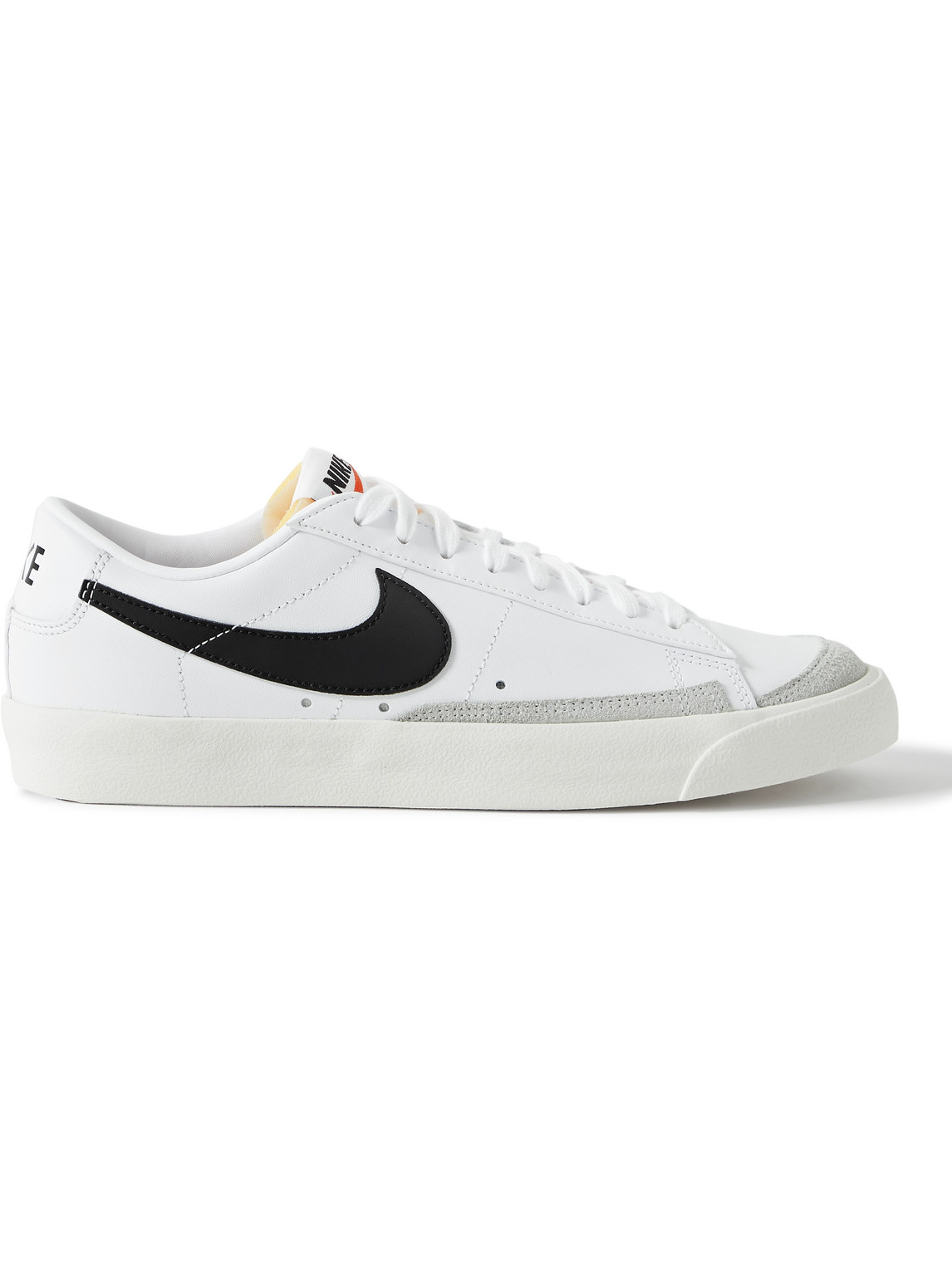 Shop Nike Blazer Low '77 Suede-trimmed Leather Sneakers In White