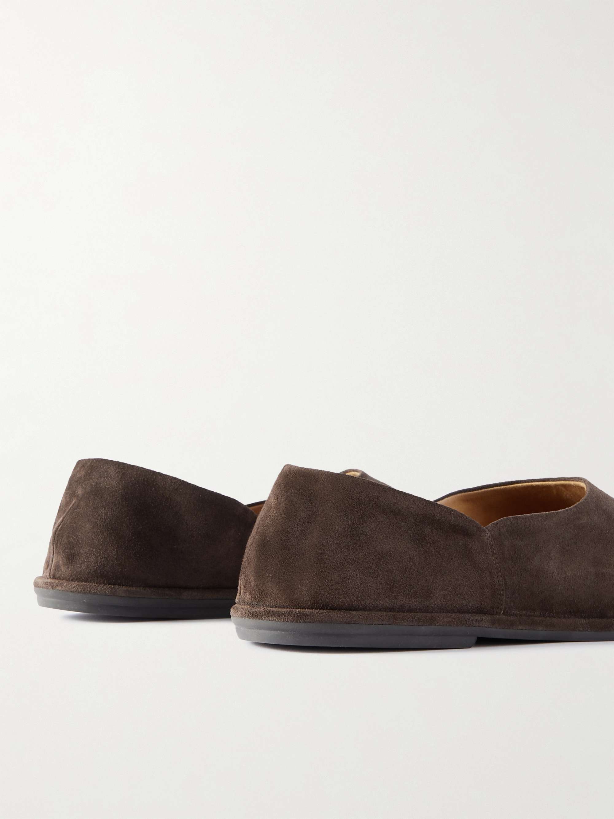 THE ROW Collapsible-Heel Suede Loafers