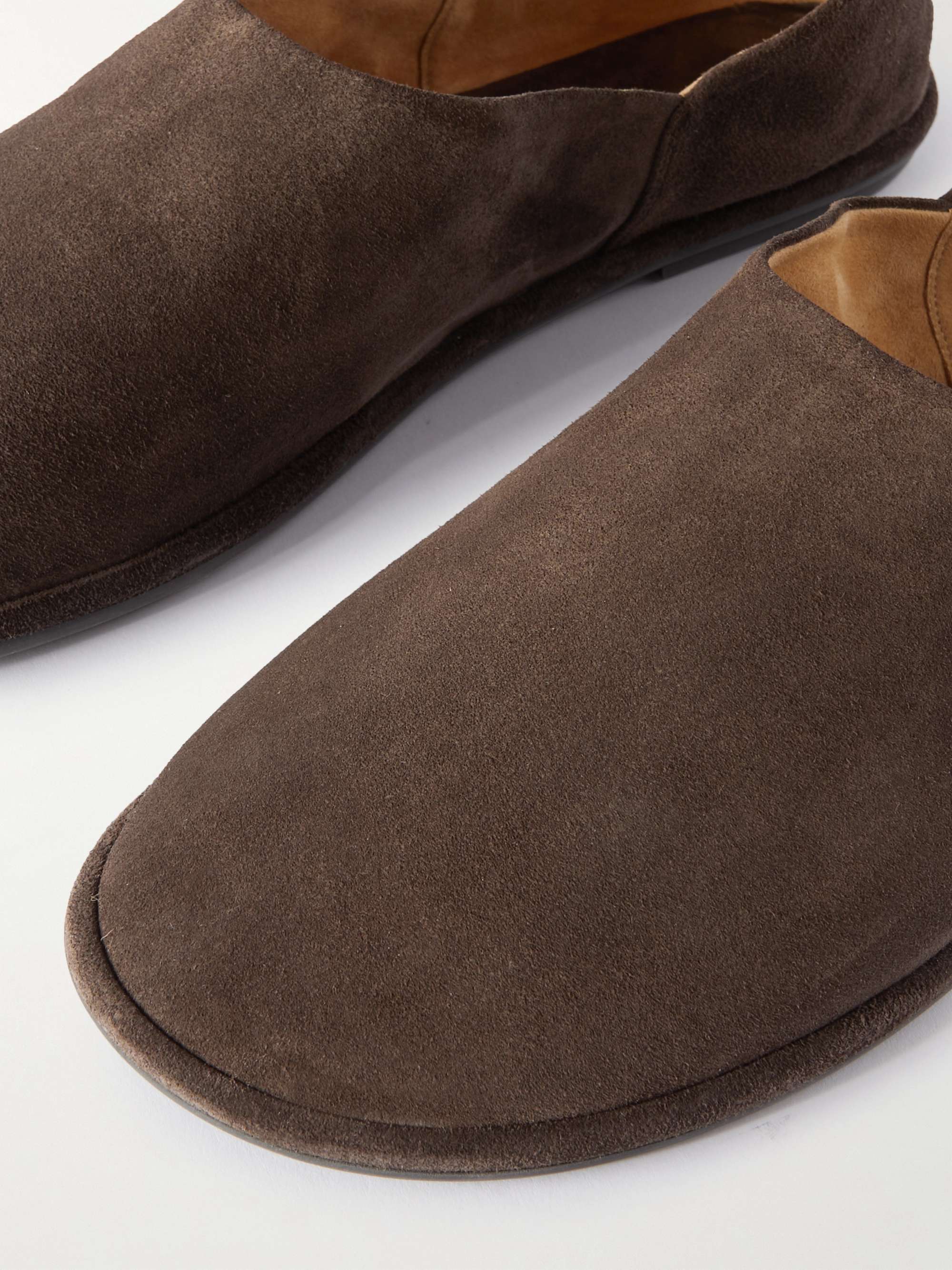 THE ROW Collapsible-Heel Suede Loafers