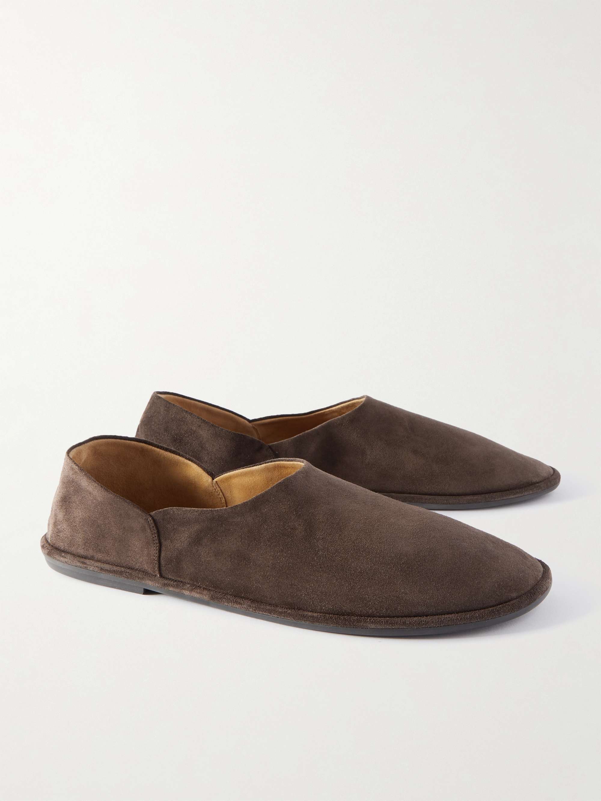 THE ROW Collapsible-Heel Suede Loafers