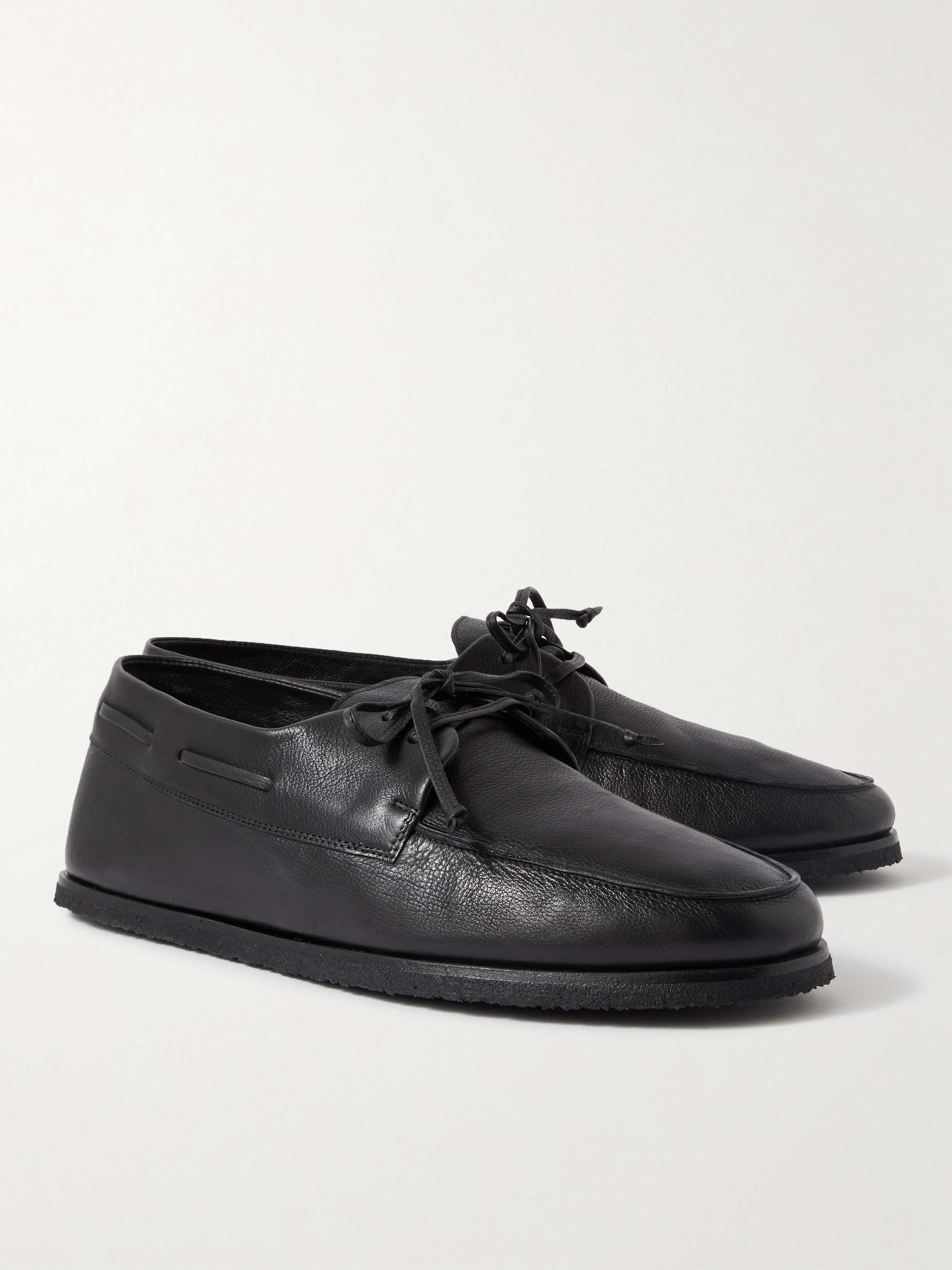 THE ROW Sailor Full-Grain Leather Boat Shoes