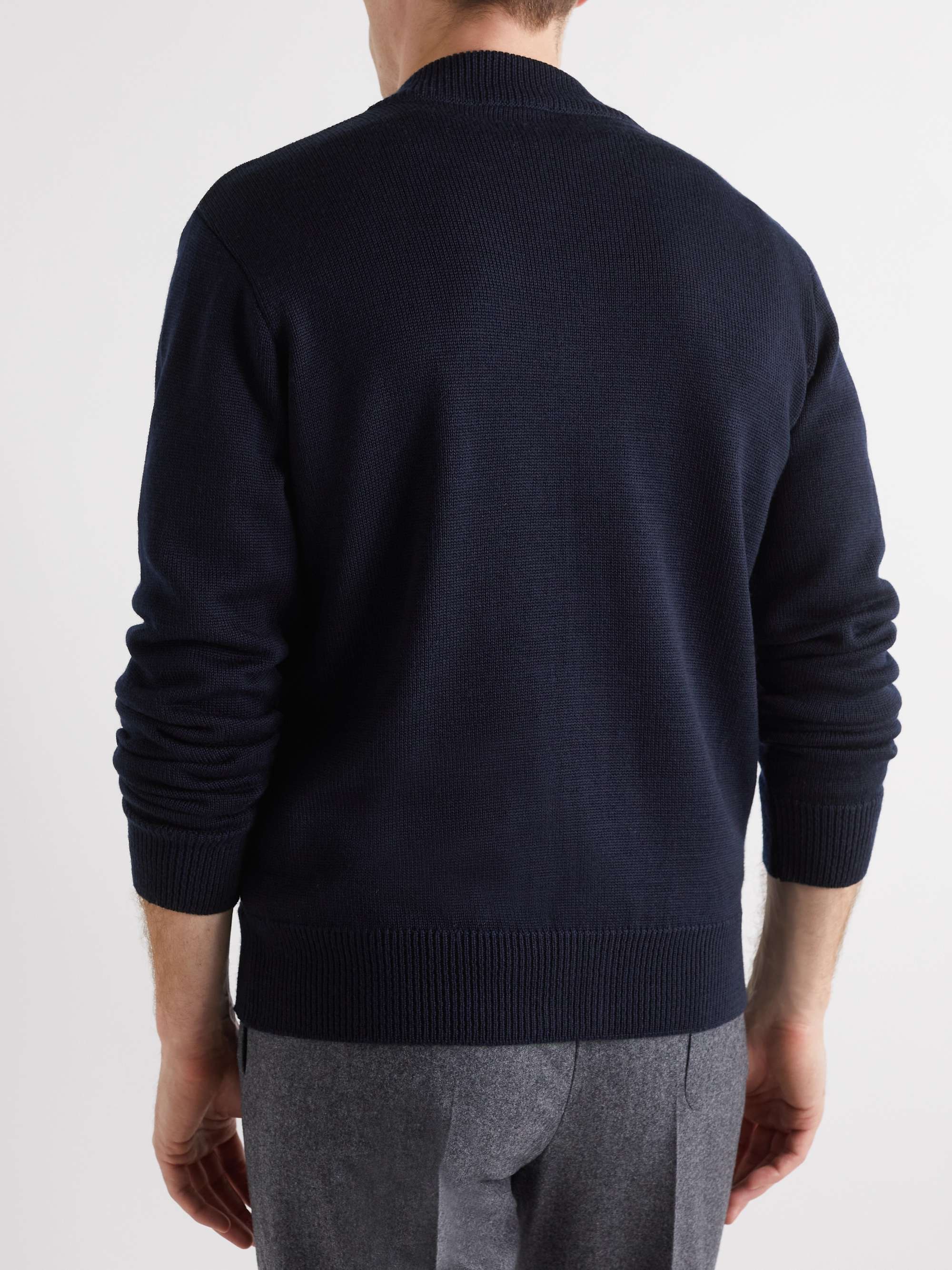 RICHARD JAMES Merino Wool Zip-Up Cardigan