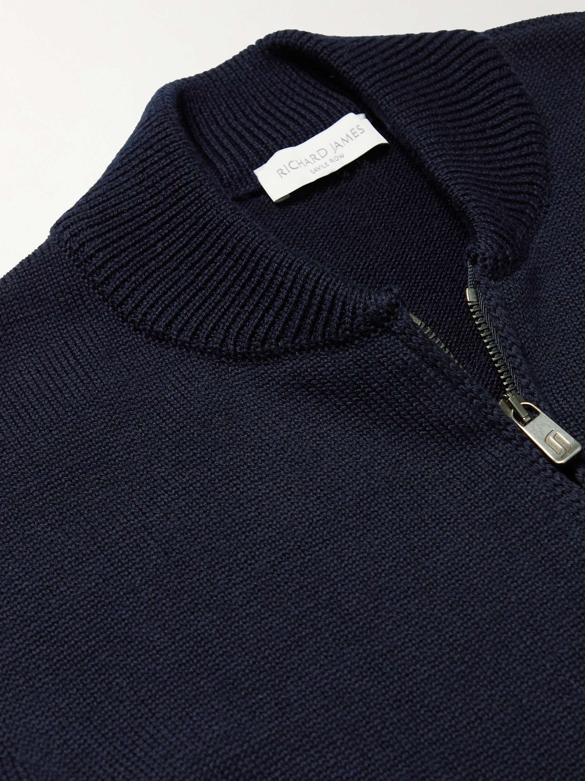 RICHARD JAMES Merino Wool Zip-Up Cardigan
