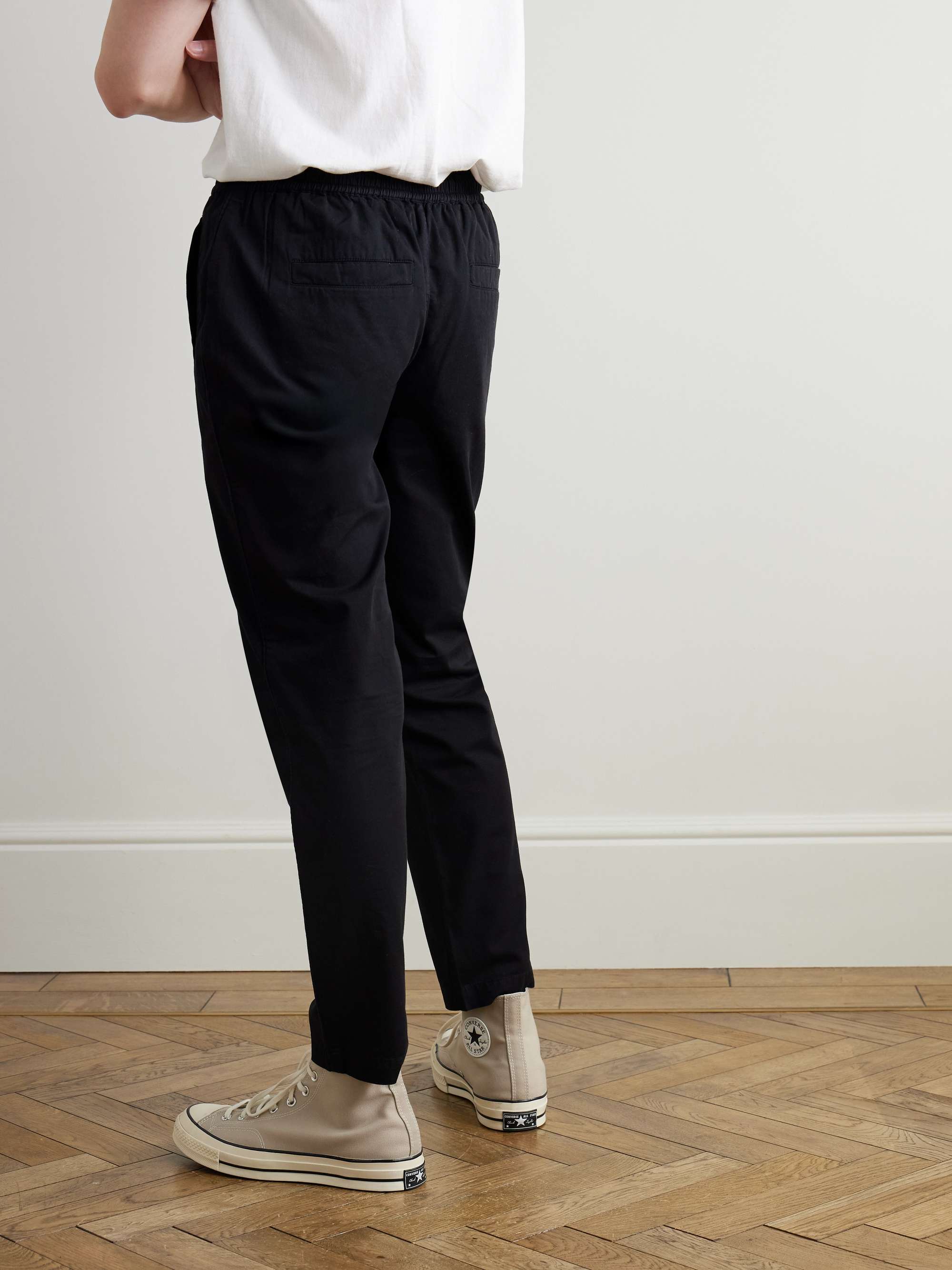 FOLK Pantaloni a gamba affusolata in twill di cotone con coulisse