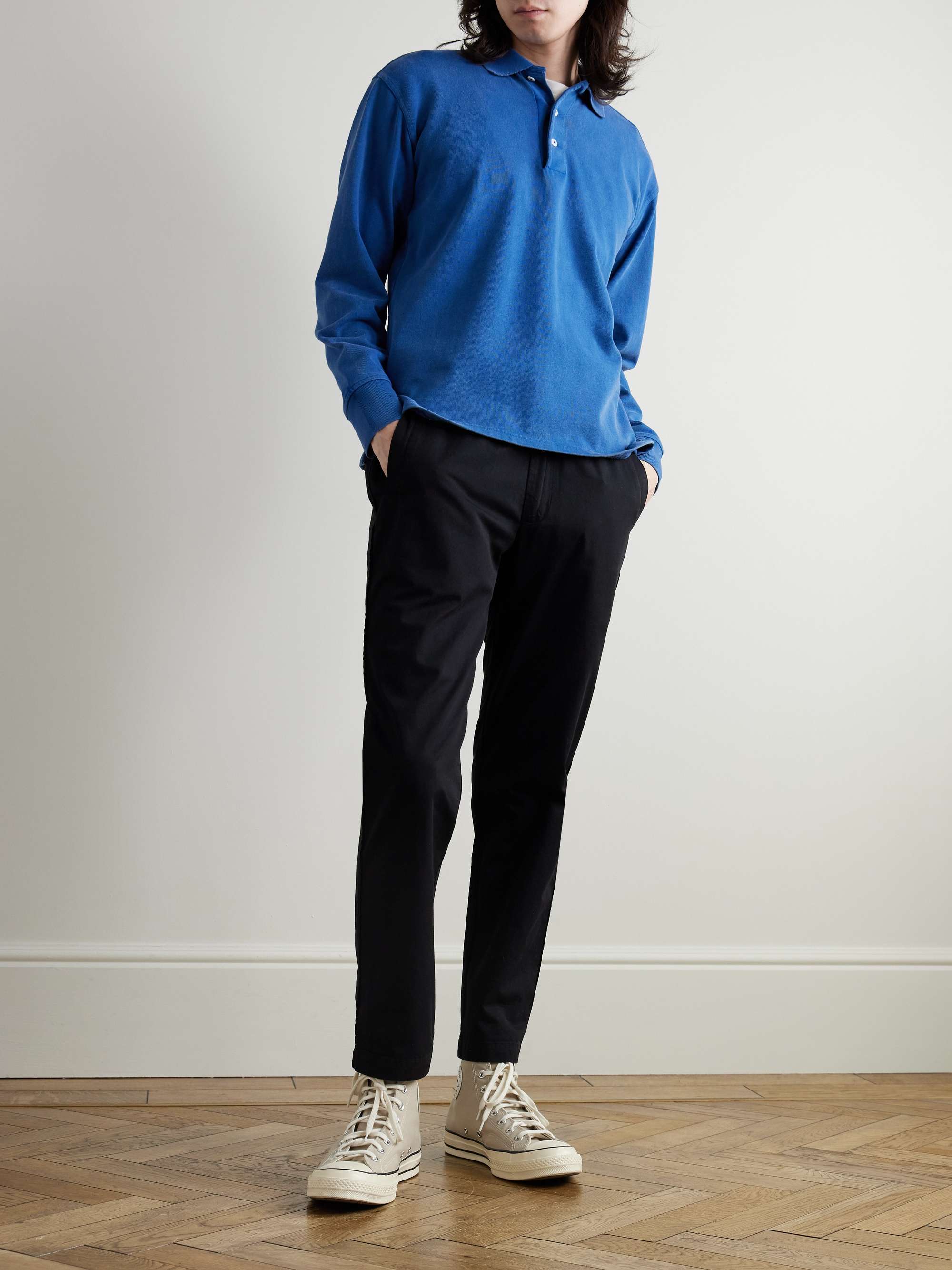 FOLK Pantaloni a gamba affusolata in twill di cotone con coulisse