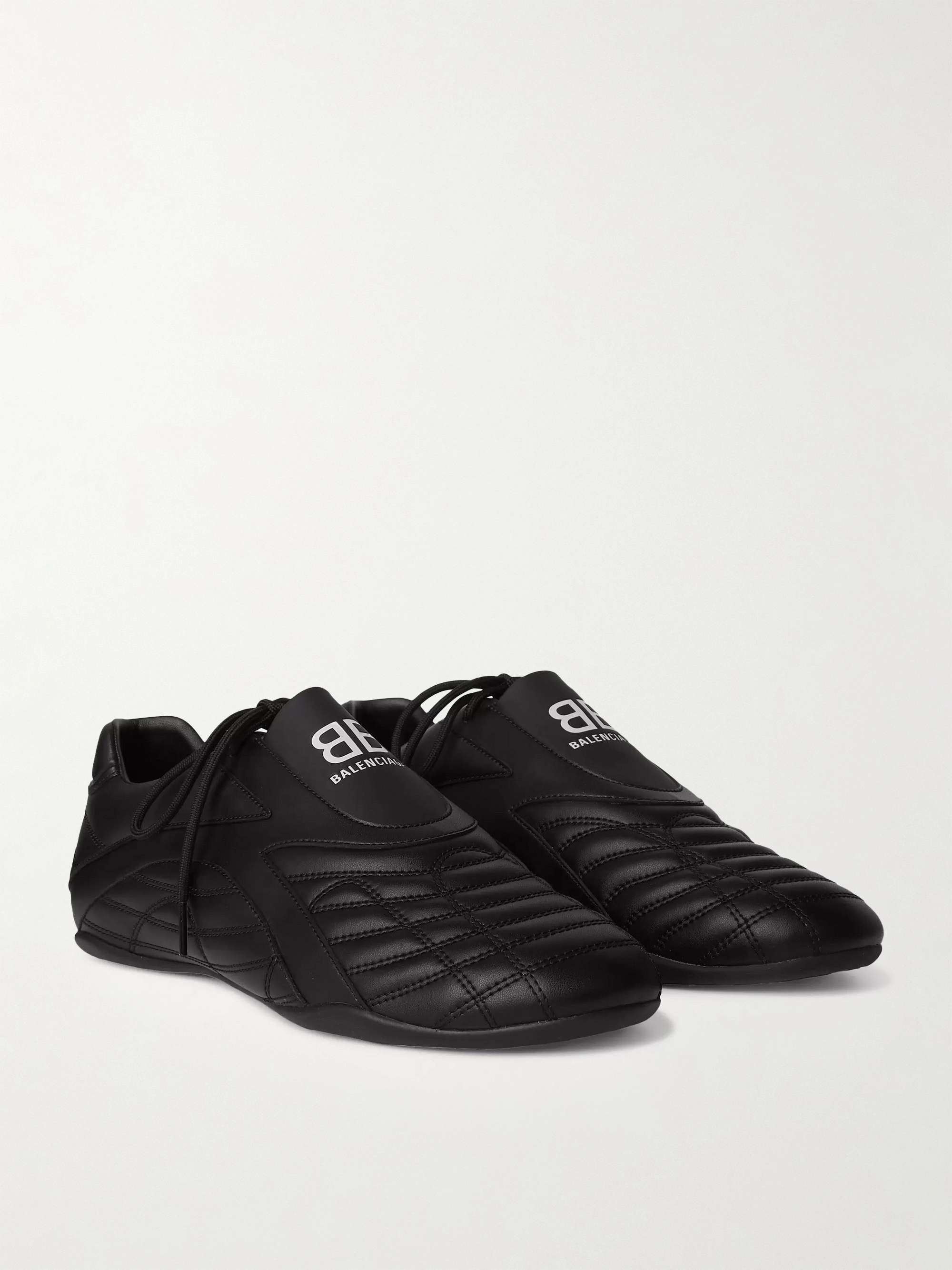 BALENCIAGA Zen Logo-Print Faux Leather Sneakers