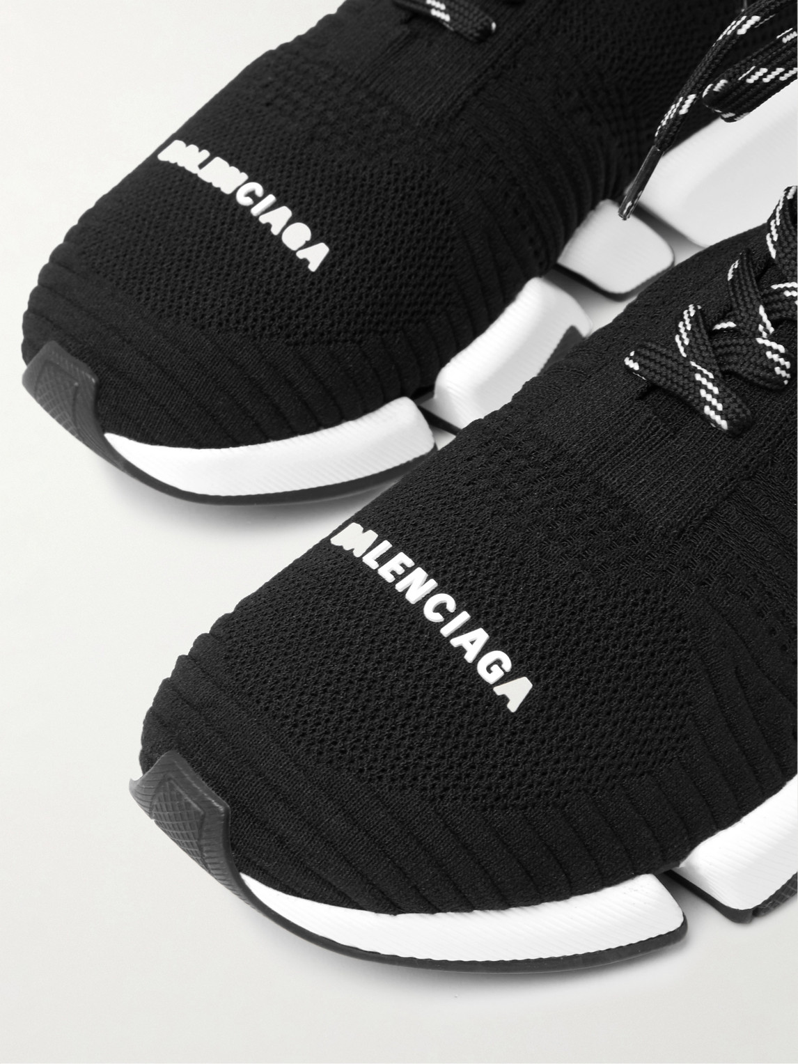 Shop Balenciaga Speed 2.0 Stretch-knit Sneakers In Black