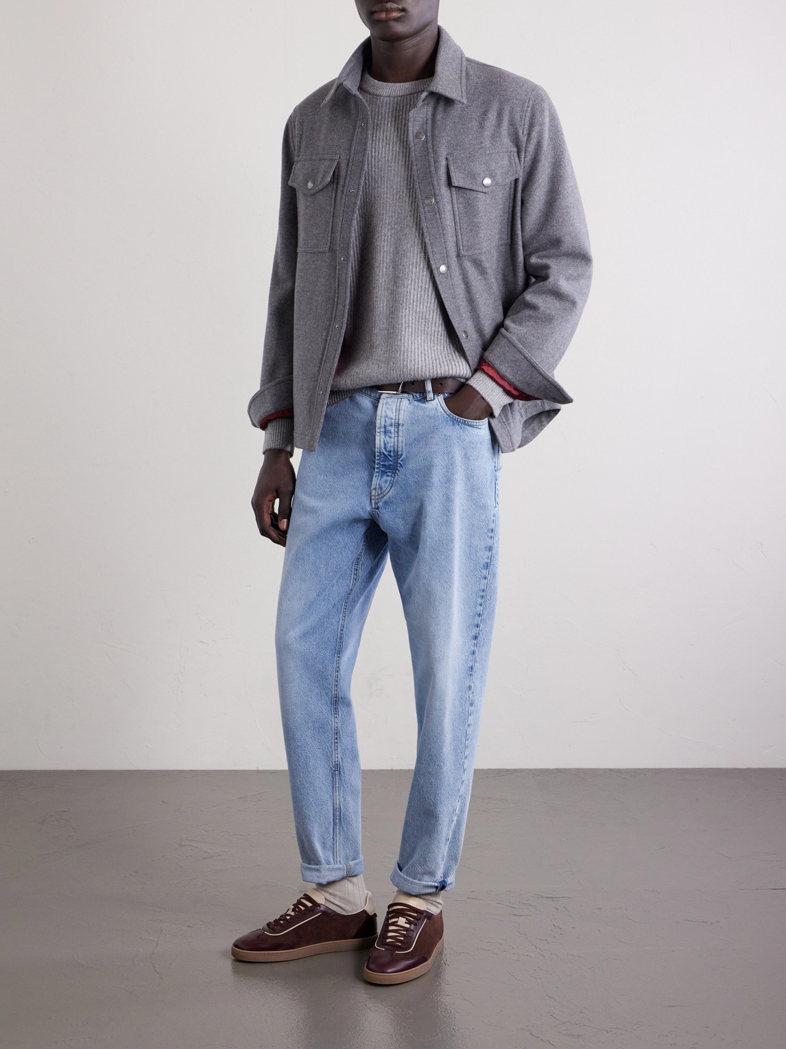 Striped Ribbed Cashmere Sweater — 2