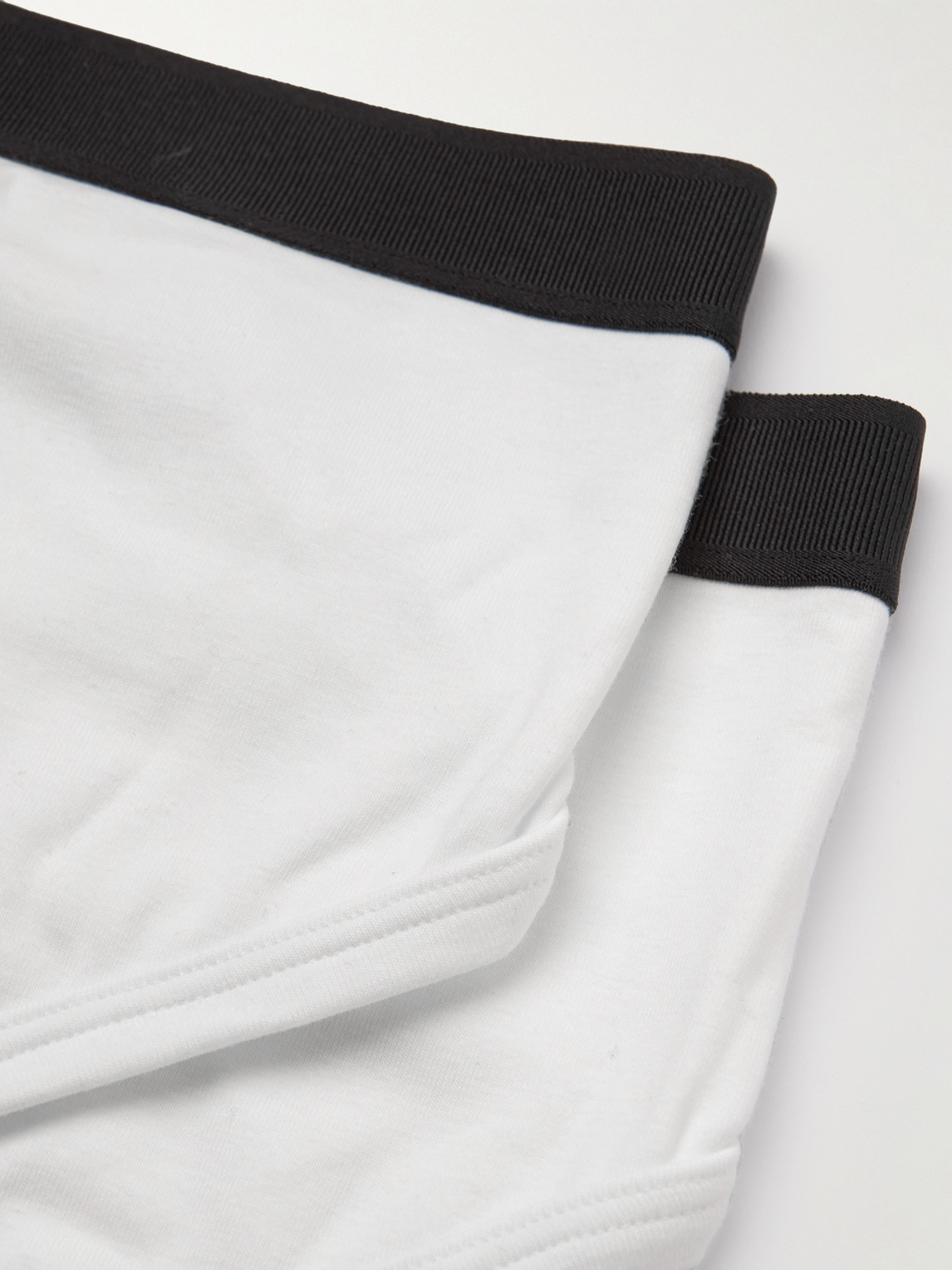 Tom Ford Mens White Branded-waistband Fitted Pack Of Two Stretch-cotton Briefs L In White