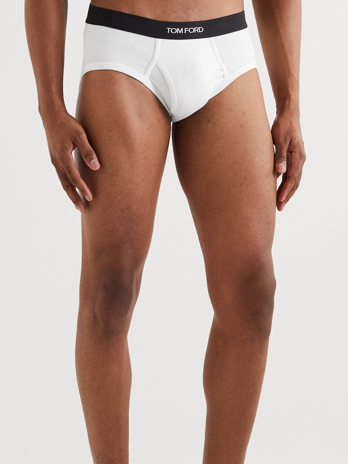 Shop Tom Ford Two-pack Stretch-cotton Briefs In White